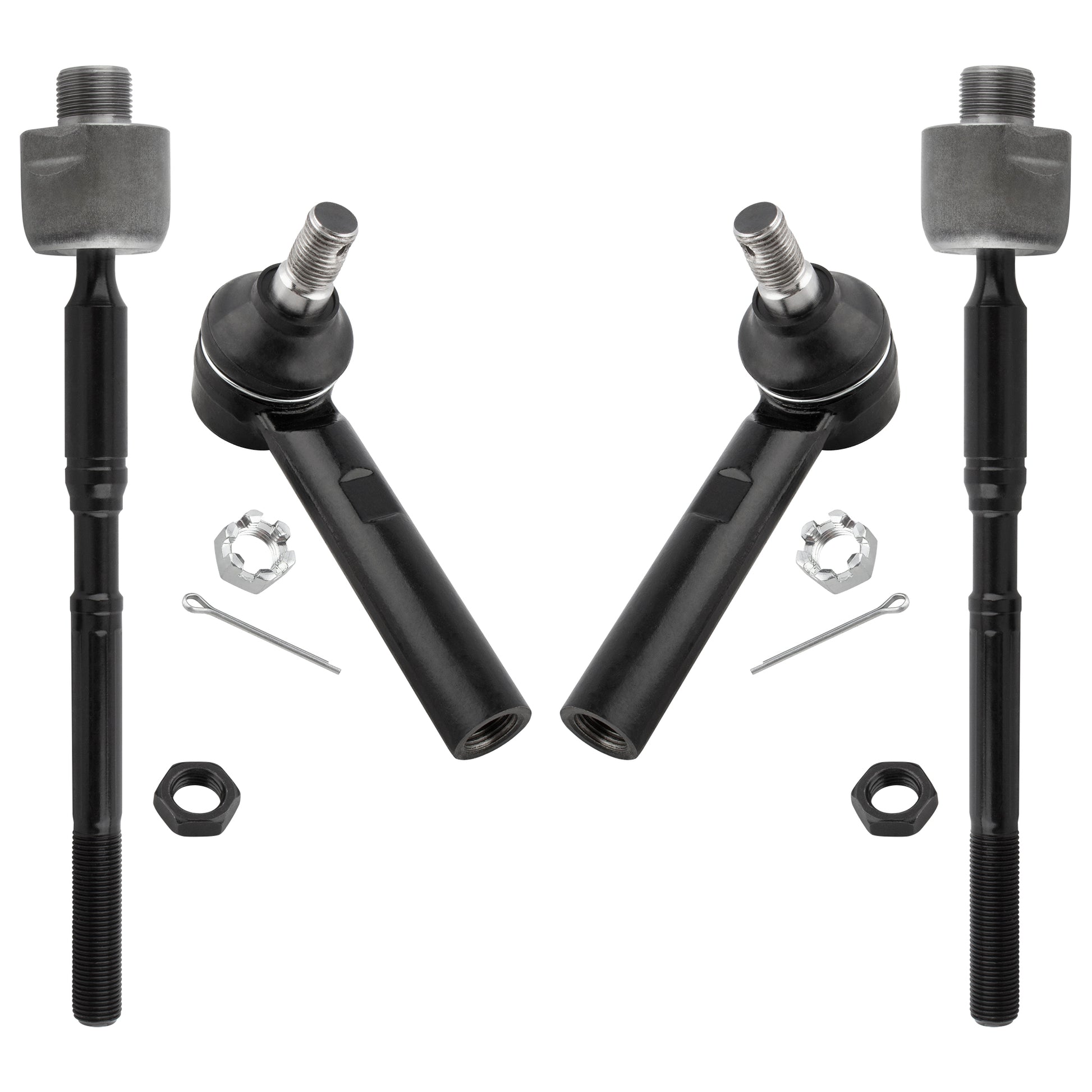 BOXI (Set of 4) Front Inner Outer Tie Rod End Links fit for Toyota 4Runner 2003-2009