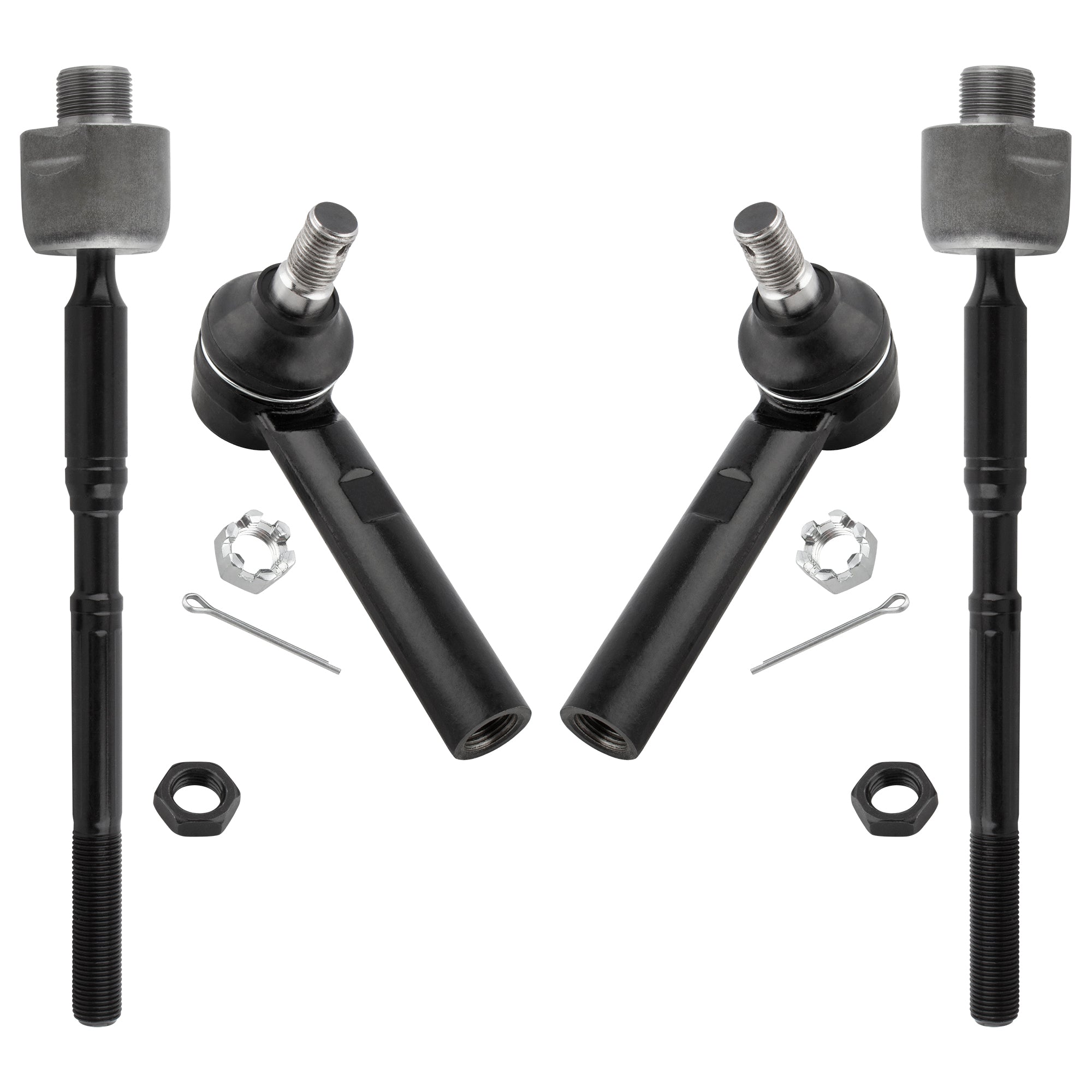 BOXI (Set of 4) Front Inner Outer Tie Rod End Links fit for Toyota 4Runner 2003-2009