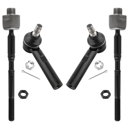 BOXI (Set of 4) Front Inner Outer Tie Rod End Links fit for Toyota 4Runner 2003-2009