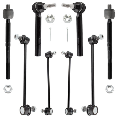 BOXI 8pcs Front & Rear Sway Bar End Links + Inner Outer Tie Rod Ends Fit for Lexus RX330 2004 2005