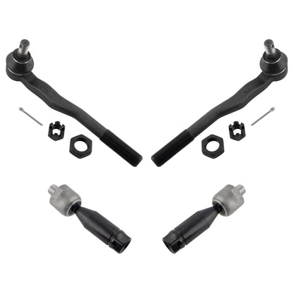 BOXI (Set of 4) Front Inner & Outer Tie Rod End Links Fit for Toyota 4Runner 1996 1997 1998 1999