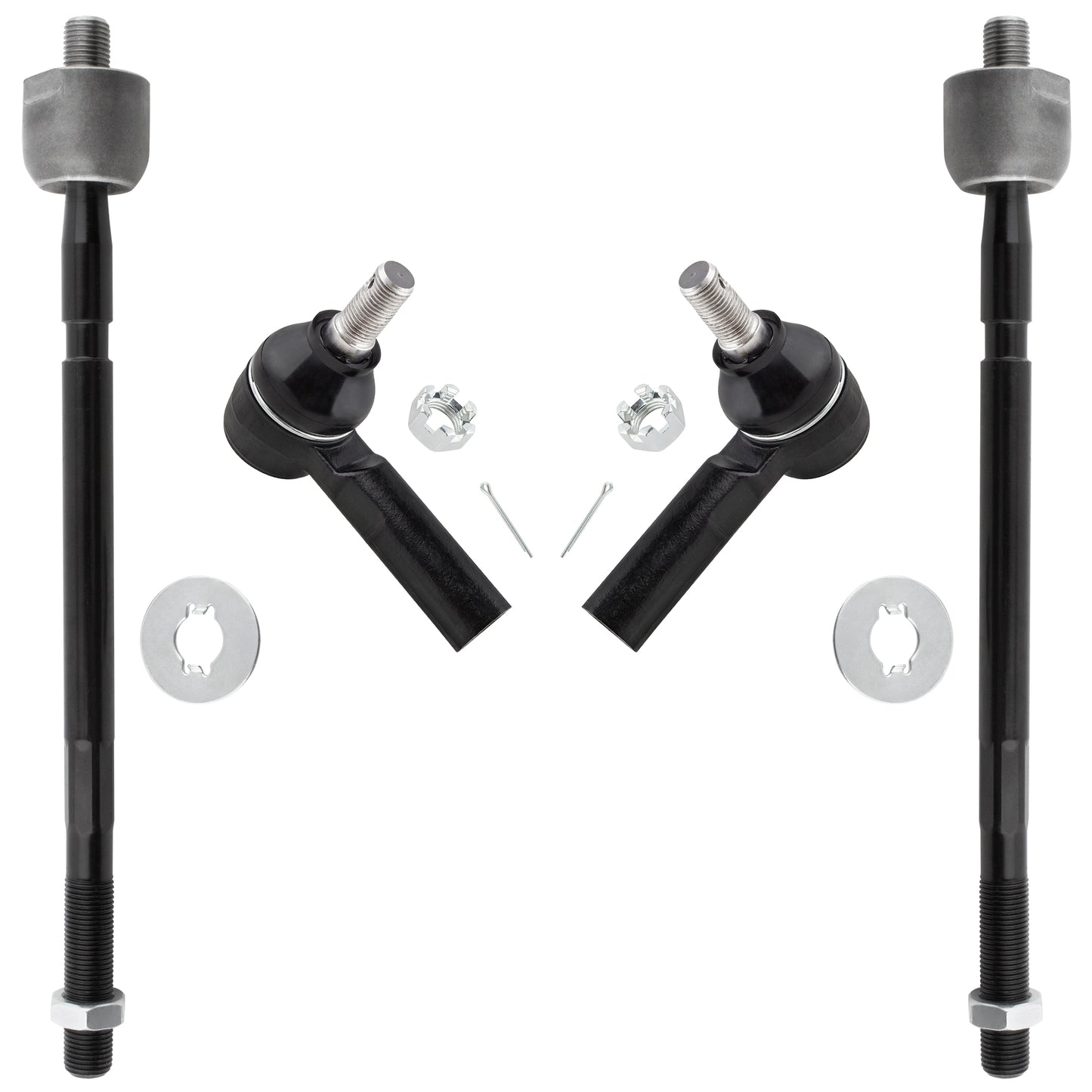 BOXI (Set of 4) Front Inner & Outer Tie Rod Ends Fit for Toyota Tacoma 2005 2006 2007 2008 2009