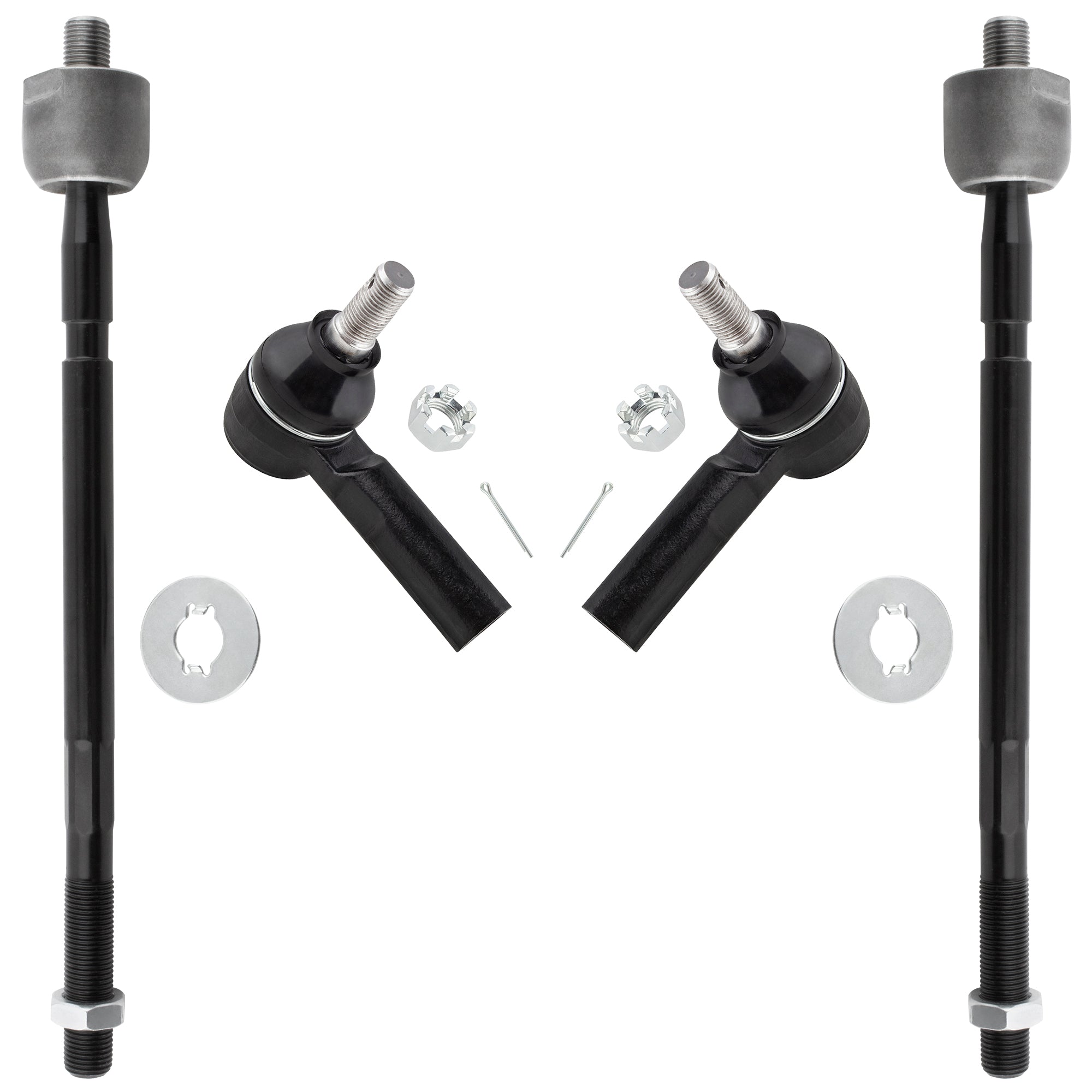BOXI (Set of 4) Front Inner & Outer Tie Rod Ends Fit for Toyota Tacoma 2005 2006 2007 2008 2009