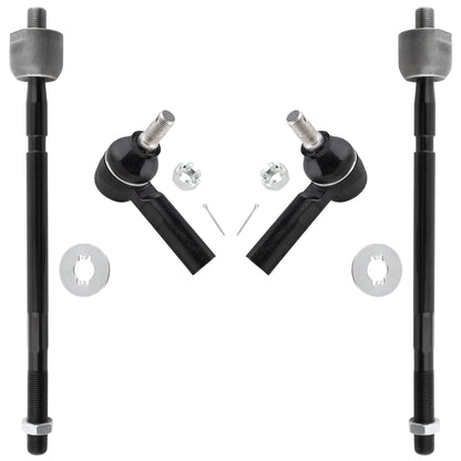 BOXI (Set of 4) Front Inner & Outer Tie Rod Ends Fit for Toyota Tacoma 2005 2006 2007 2008 2009