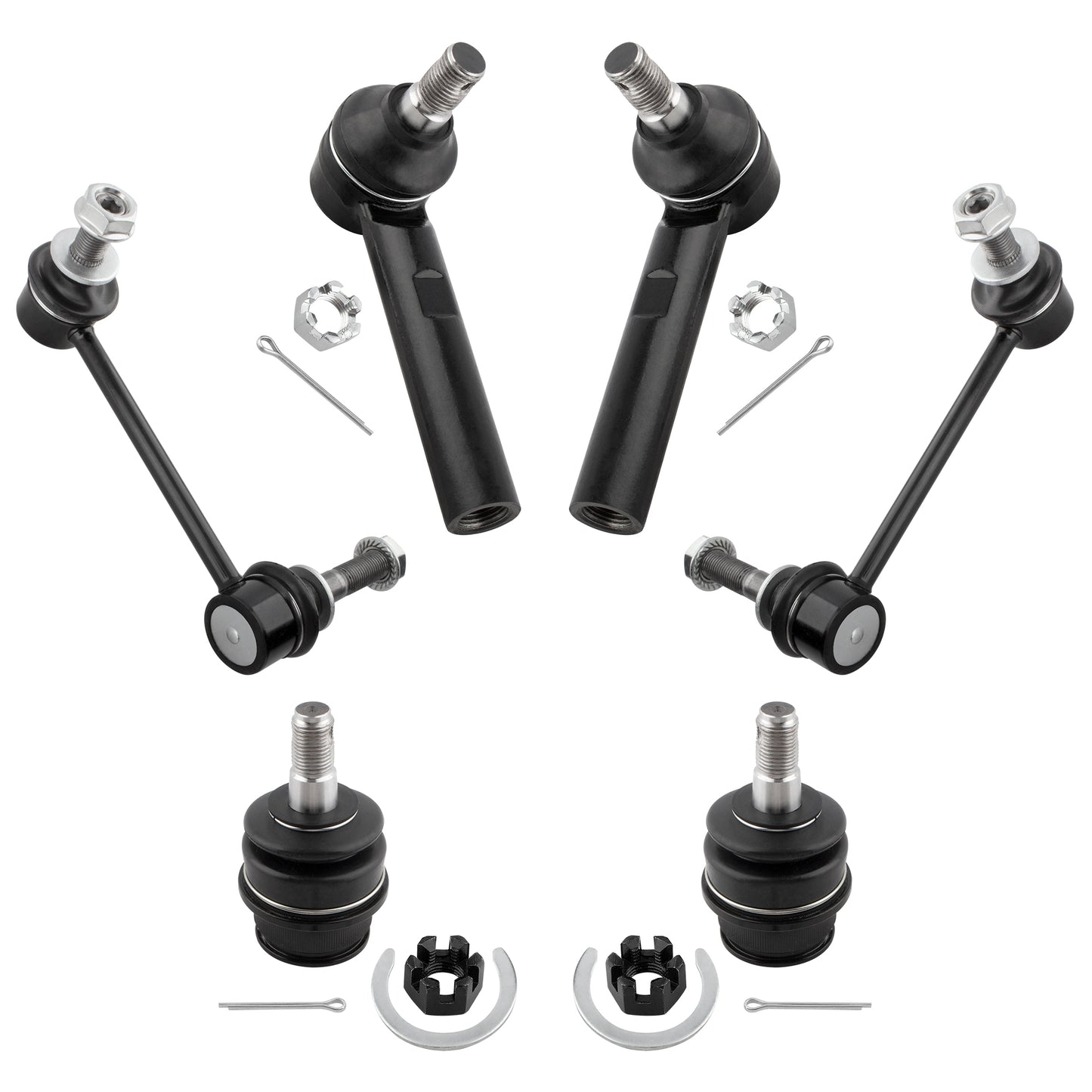 BOXI (Set of 6) Front Lower Ball Joints + Sway Bar Links + Outer Tie Rods fit for Toyota 4Runner