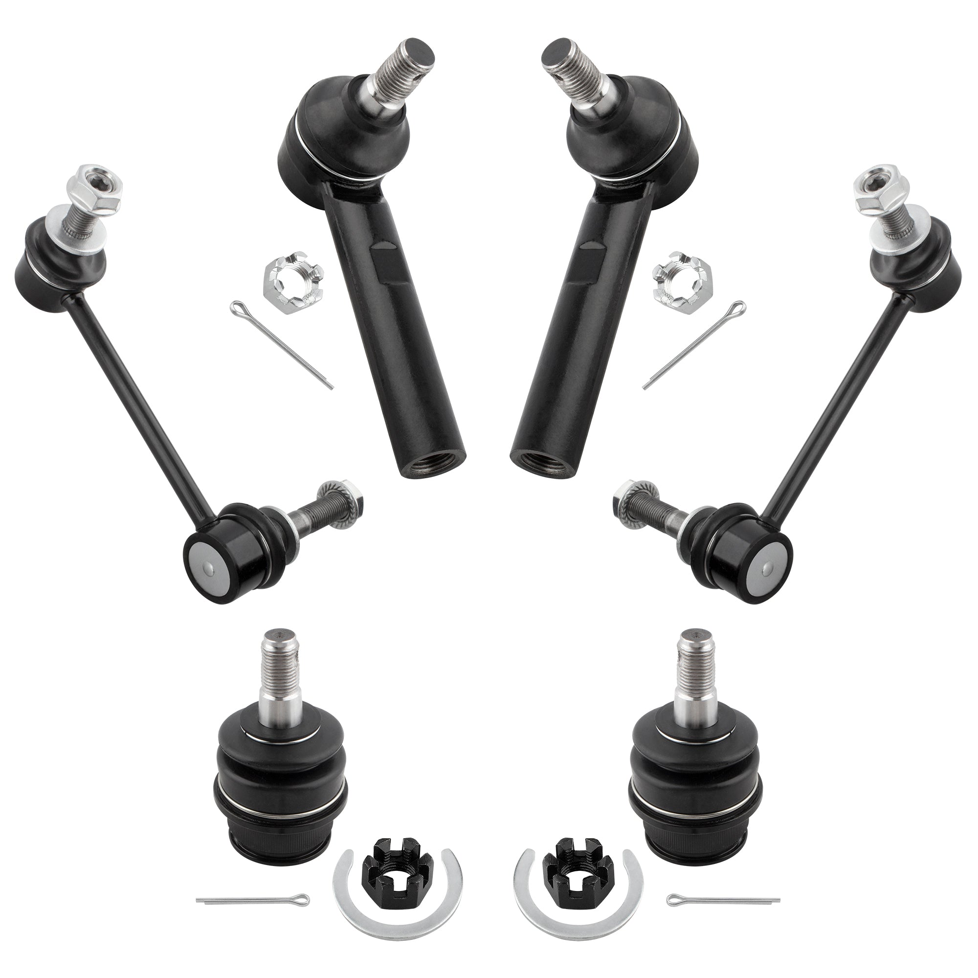 BOXI (Set of 6) Front Lower Ball Joints + Sway Bar Links + Outer Tie Rods fit for Toyota 4Runner
