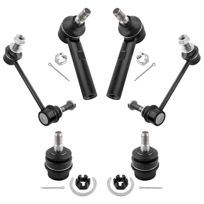 BOXI (Set of 6) Front Lower Ball Joints + Sway Bar Links + Outer Tie Rods fit for Toyota 4Runner