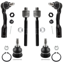 BOXI (Set of 6) Front Inner & Outer Tie Rod Ends + Front Upper Ball Joints Kit Fit for Toyota