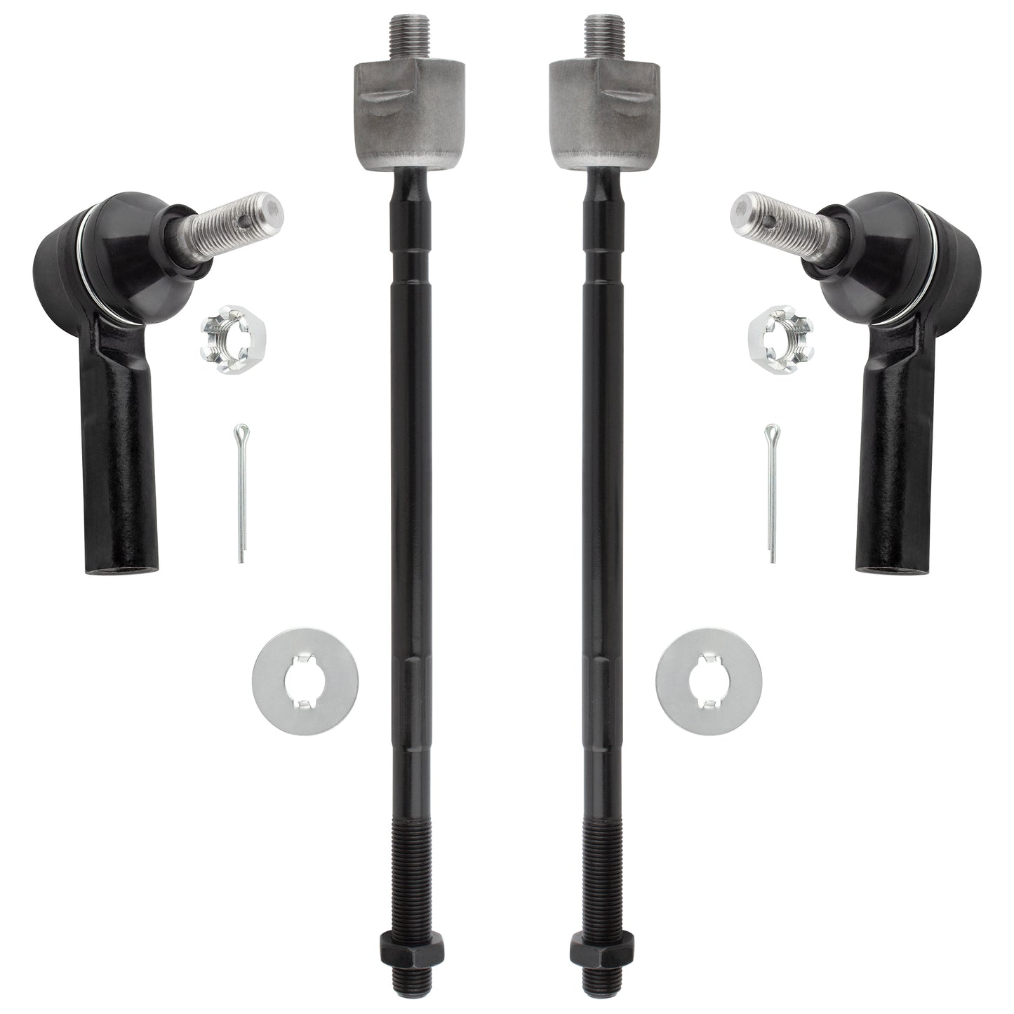 BOXI (Set of 4) Manual Steering Front Inner & Outer Tie Rod Ends fit for Geo Prizm 1989 1990 1991