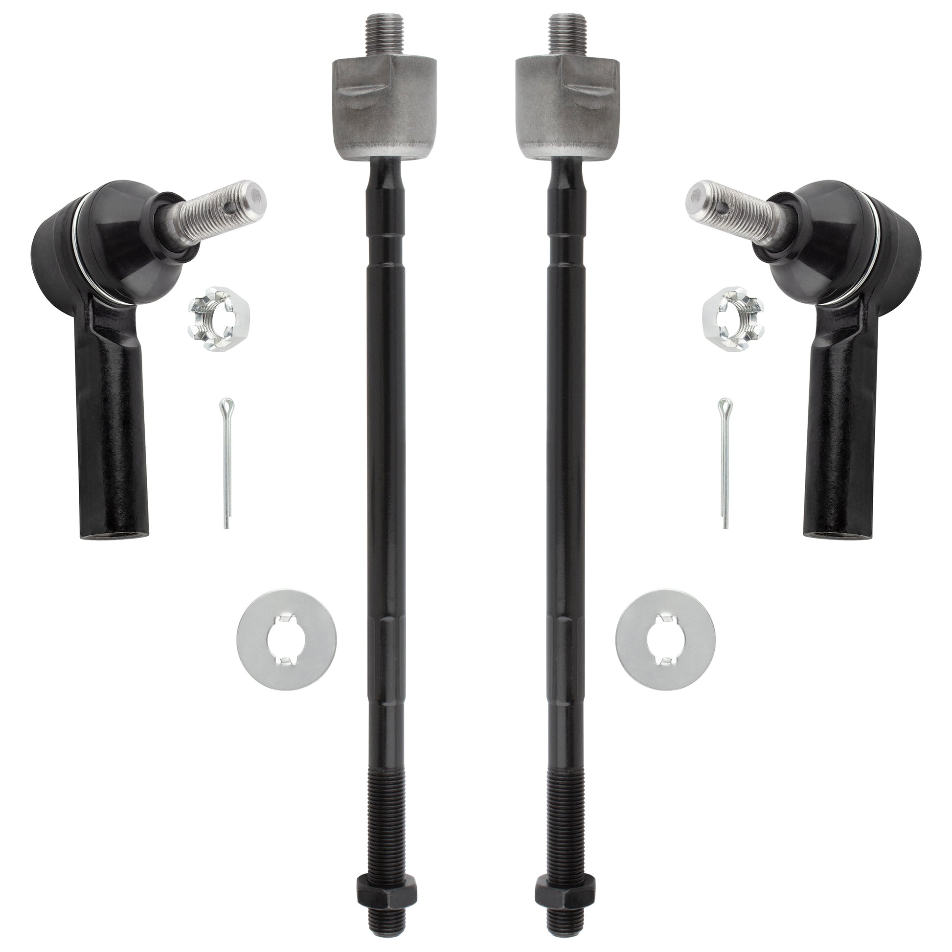BOXI (Set of 4) Manual Steering Front Inner & Outer Tie Rod Ends fit for Geo Prizm 1989 1990 1991