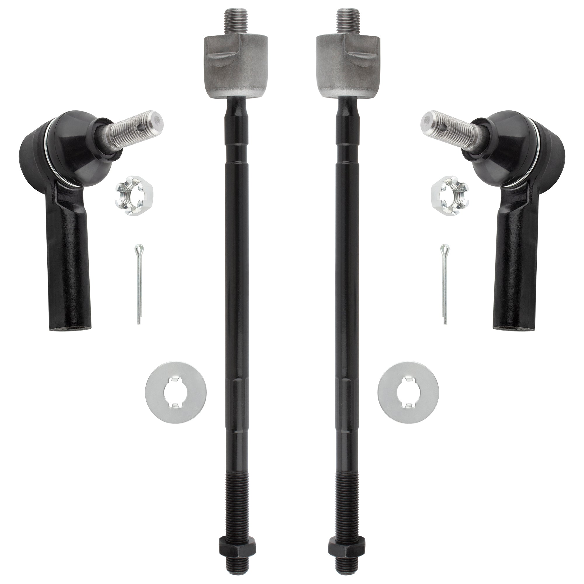 BOXI (Set of 4) Manual Steering Front Inner & Outer Tie Rod Ends fit for Geo Prizm 1989 1990 1991