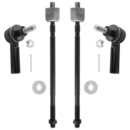 BOXI (Set of 4) Manual Steering Front Inner & Outer Tie Rod Ends fit for Geo Prizm 1989 1990 1991