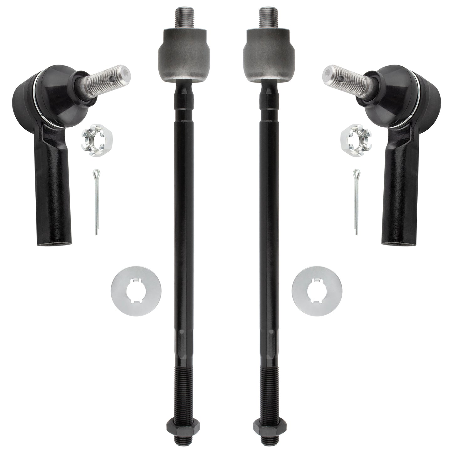 BOXI (Set of 4) Power Steering Front Inner & Outer Tie Rod Ends fit for Chevrolet Chevy Nova 1985