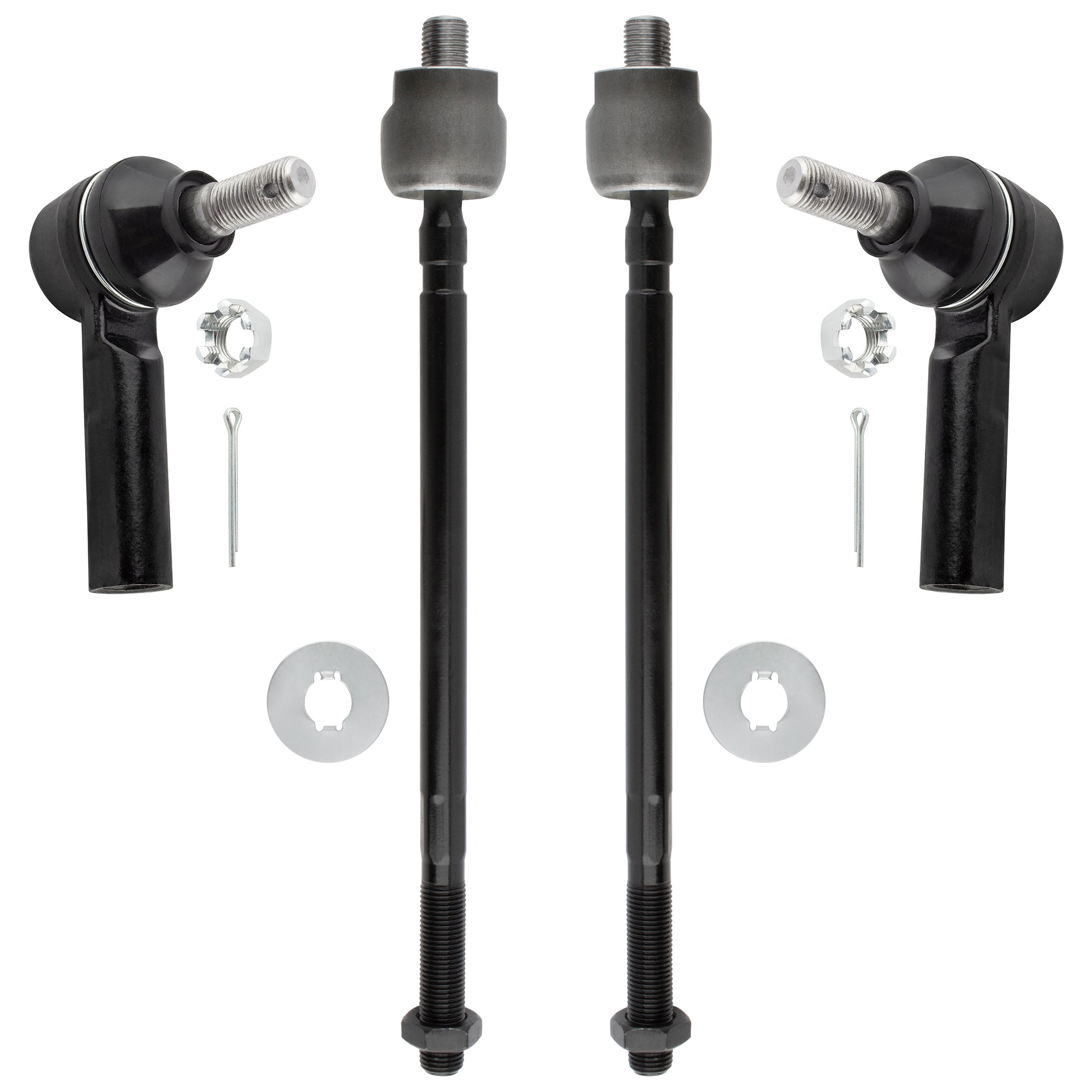 BOXI (Set of 4) Power Steering Front Inner & Outer Tie Rod Ends fit for Chevrolet Chevy Nova 1985
