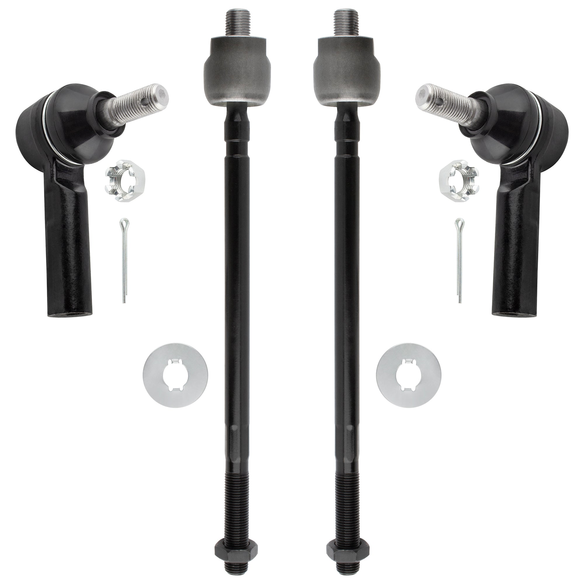 BOXI (Set of 4) Power Steering Front Inner & Outer Tie Rod Ends fit for Chevrolet Chevy Nova 1985