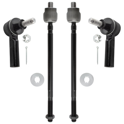 BOXI (Set of 4) Power Steering Front Inner & Outer Tie Rod Ends fit for Chevrolet Chevy Nova 1985