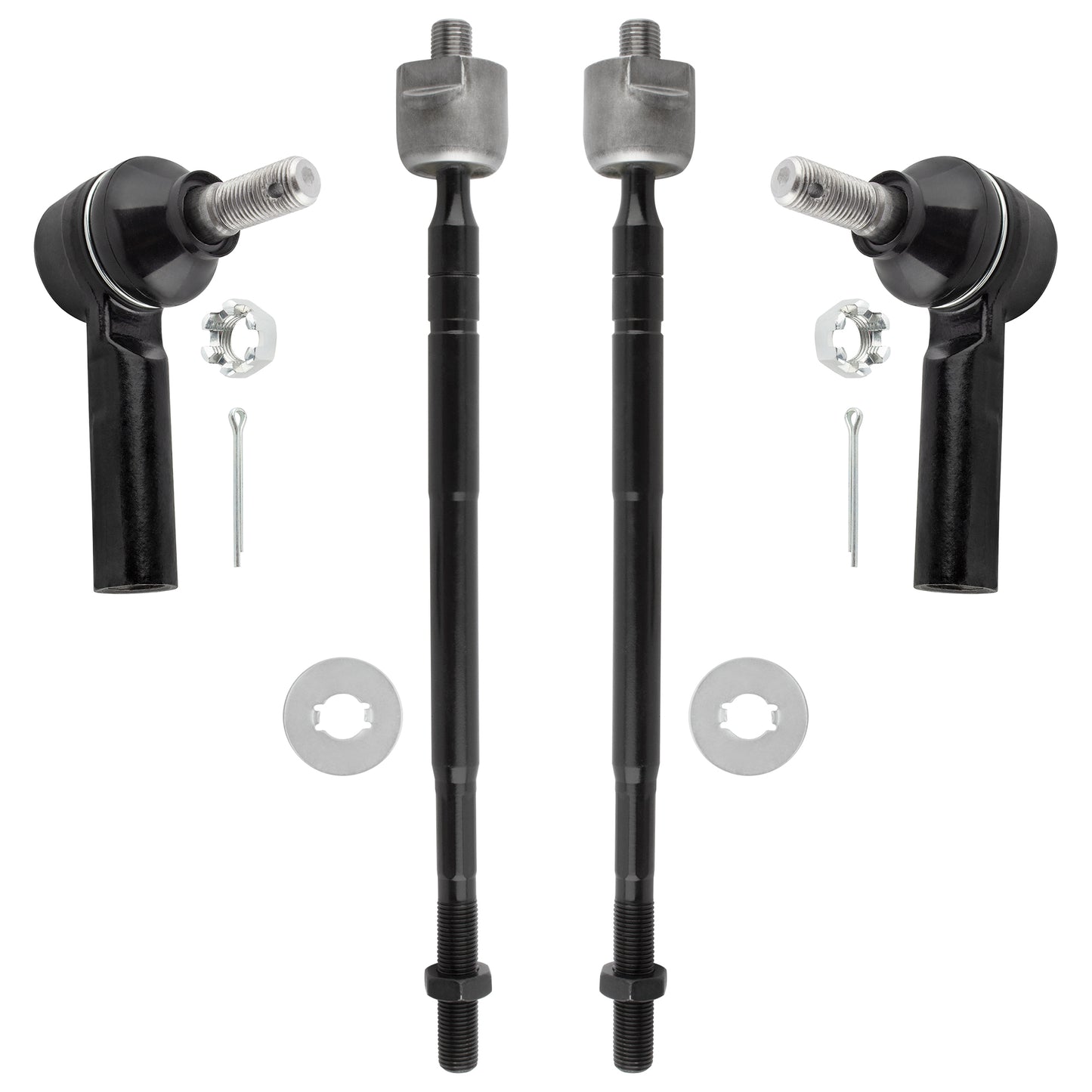 BOXI (Set of 4) Manual Steering Front Inner & Outer Tie Rod Ends fit for Geo Prizm 1993 1994 1995
