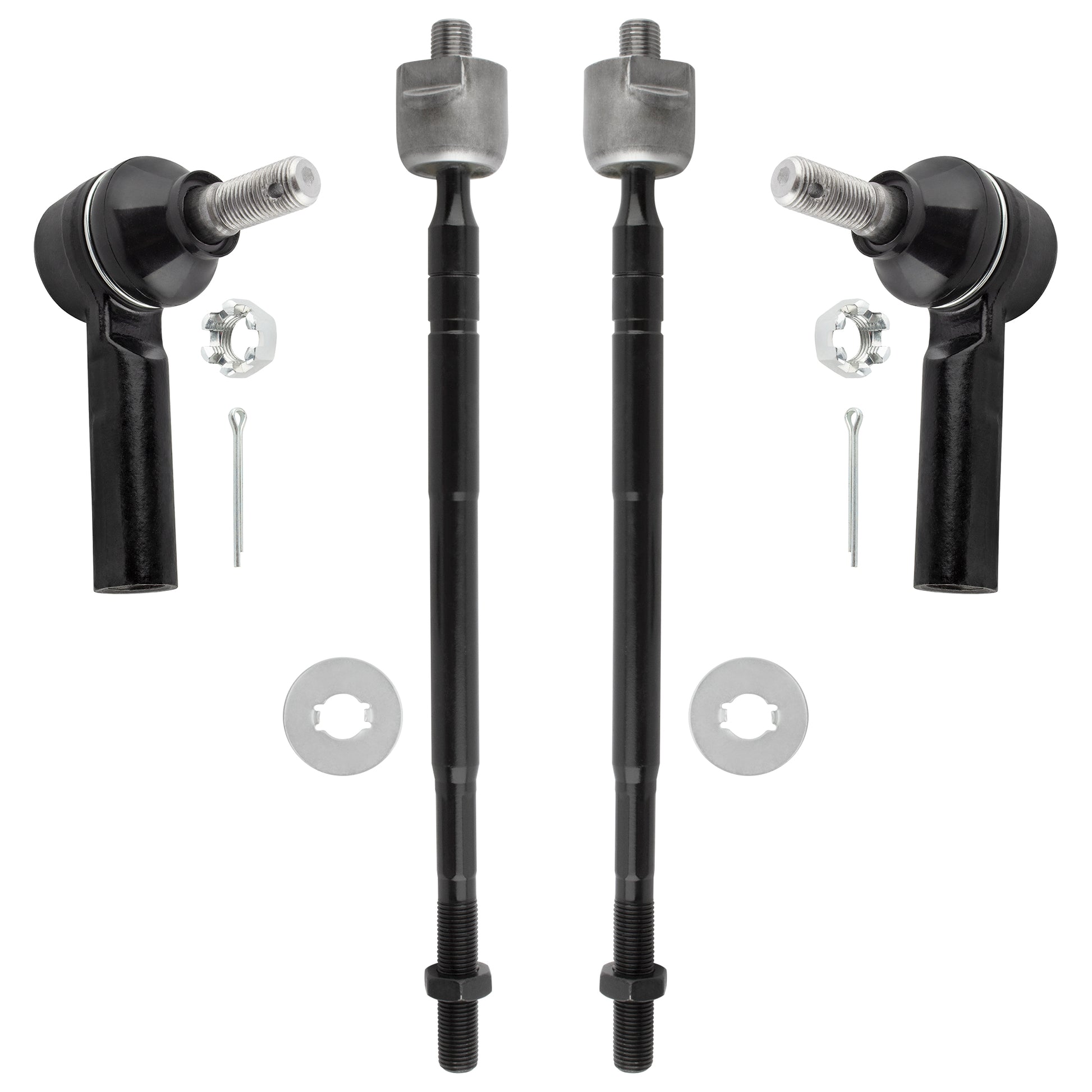 BOXI (Set of 4) Manual Steering Front Inner & Outer Tie Rod Ends fit for Geo Prizm 1993 1994 1995