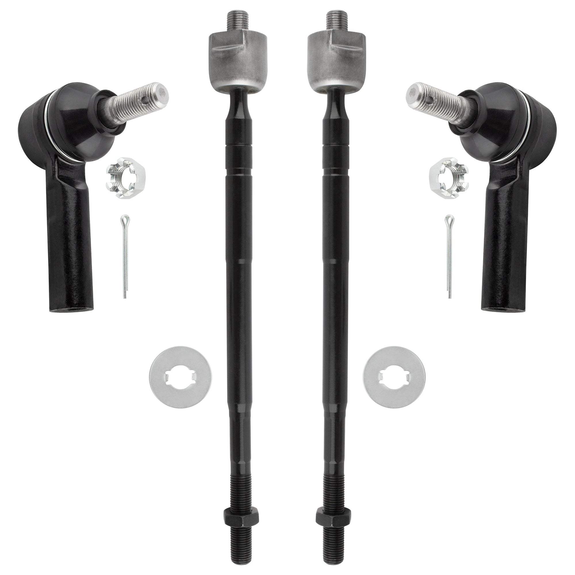 BOXI (Set of 4) Manual Steering Front Inner & Outer Tie Rod Ends fit for Geo Prizm 1993 1994 1995