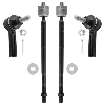 BOXI (Set of 4) Manual Steering Front Inner & Outer Tie Rod Ends fit for Geo Prizm 1993 1994 1995