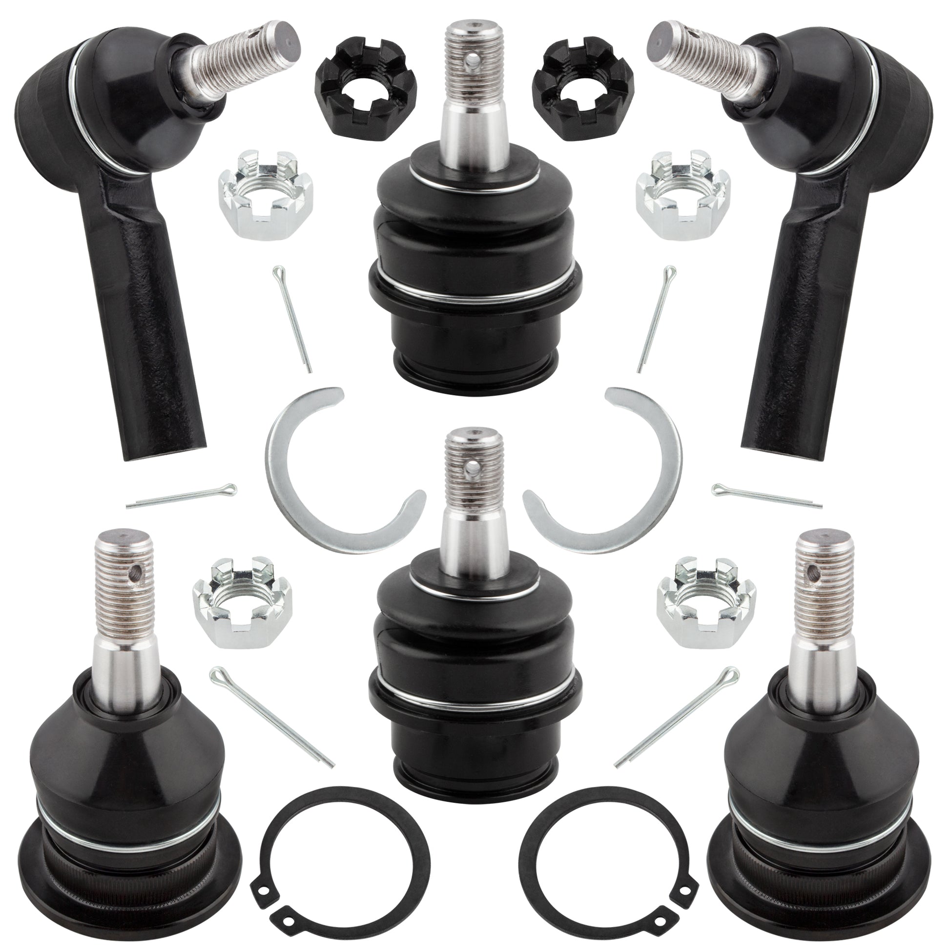 BOXI 6PC K80811 K80827 ES80941 Front Upper Lower Ball Joint and Outer Tie Rod End Kit for Toyota