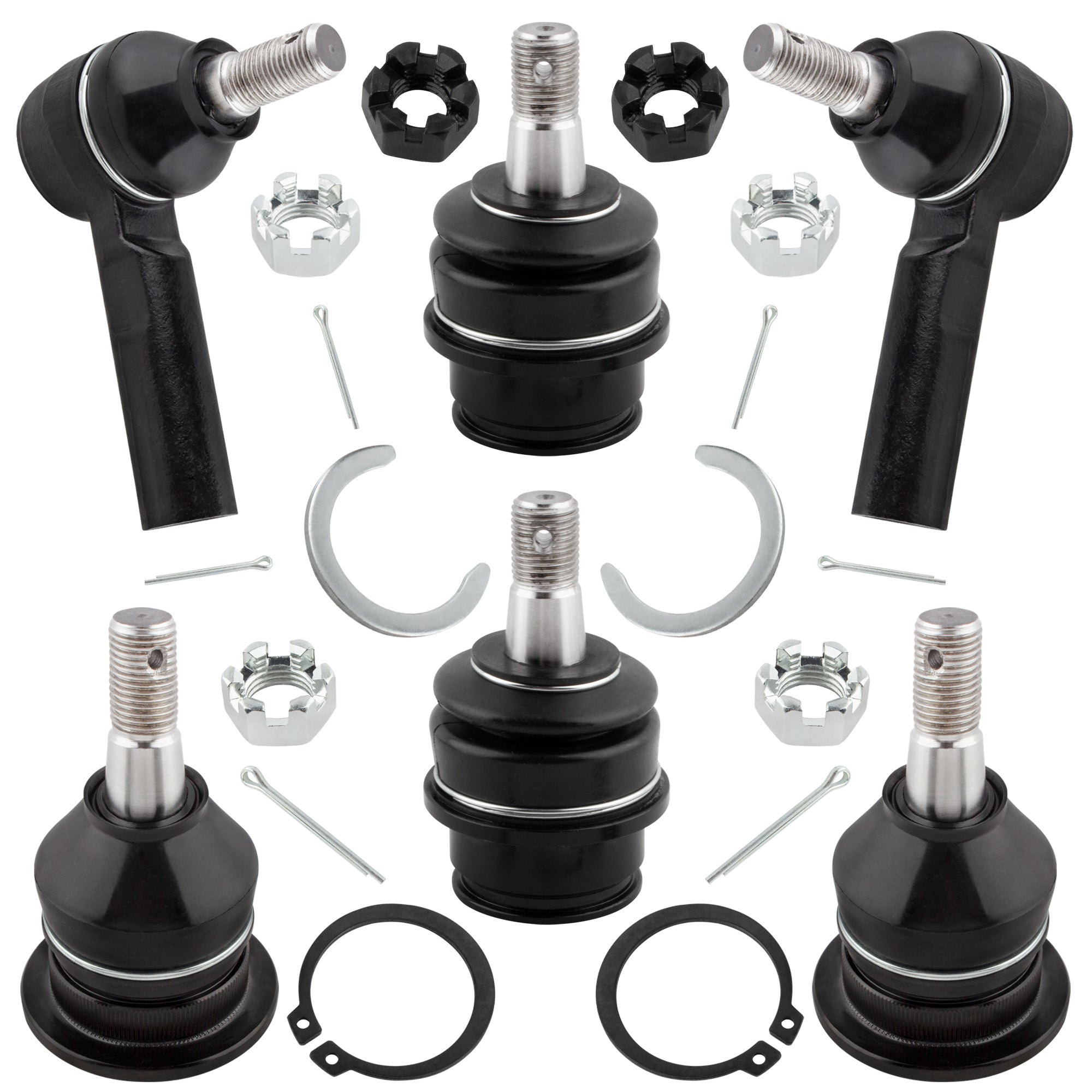 BOXI 6PC K80811 K80827 ES80941 Front Upper Lower Ball Joint and Outer Tie Rod End Kit for Toyota
