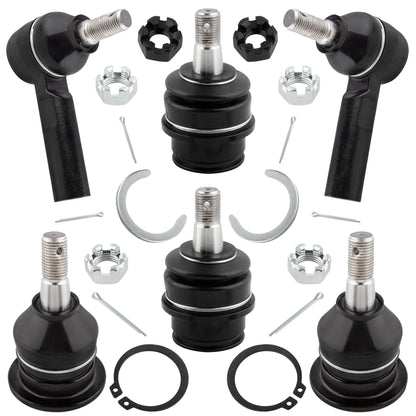 BOXI 6PC K80811 K80827 ES80941 Front Upper Lower Ball Joint and Outer Tie Rod End Kit for Toyota