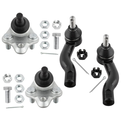 BOXI (Set of 4) Front Lower Ball Joints & Outer Tie Rod Ends fit for Toyota RAV4 2001 2002 2003