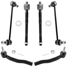 BOXI (Set of 6) Front Inner & Outer Tie Rod Ends + Front Stabilizer Sway Bar End Links Kit Fit