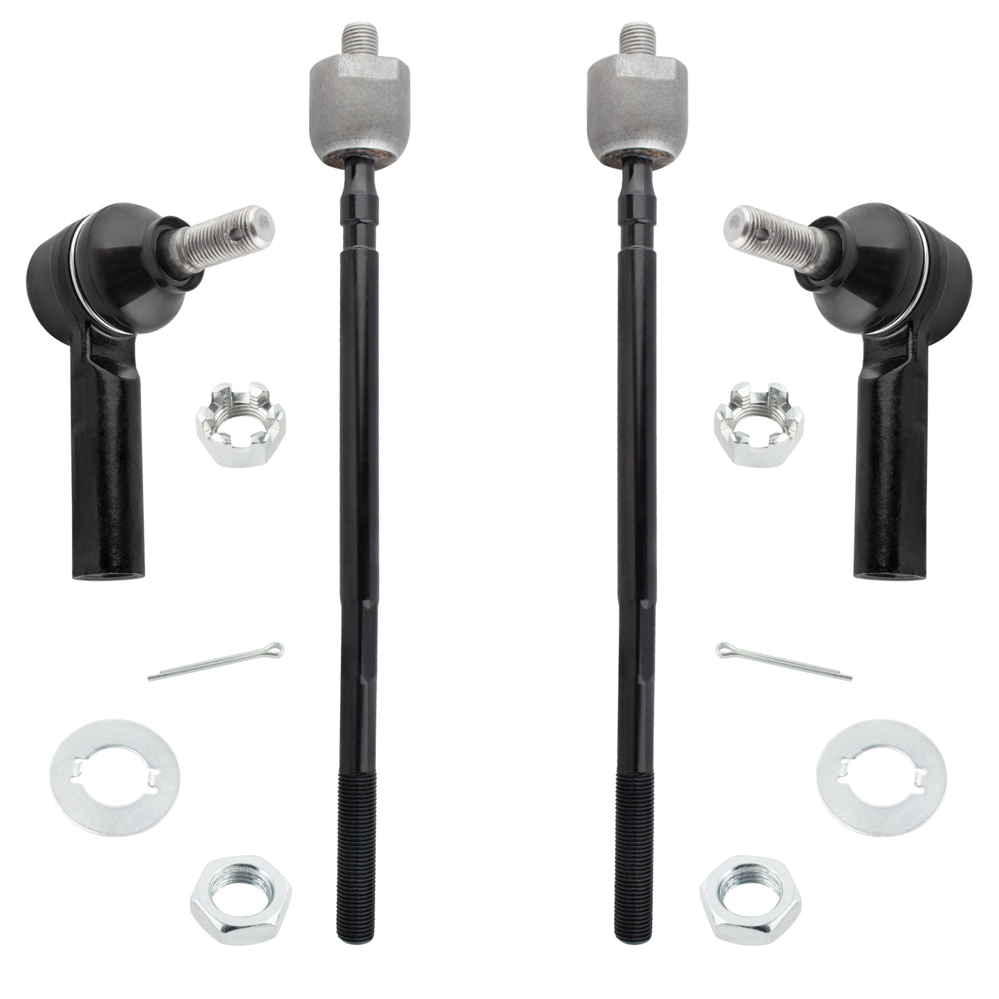 BOXI 4pcs Front Inner and Outer Tie Rod End Links Fit for Geo Prizm 1989 1990 1991 1992