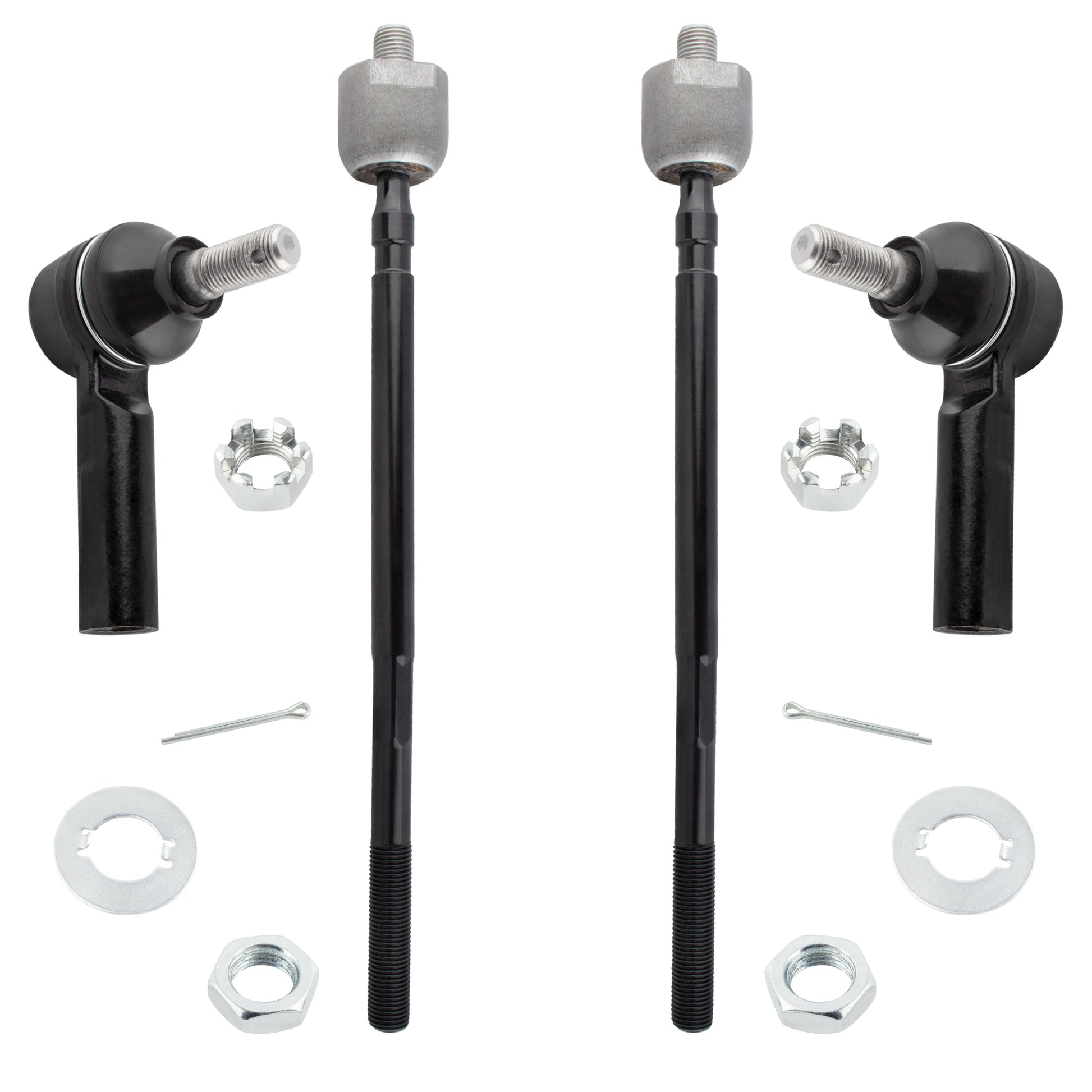 BOXI 4pcs Front Inner and Outer Tie Rod End Links Fit for Geo Prizm 1989 1990 1991 1992
