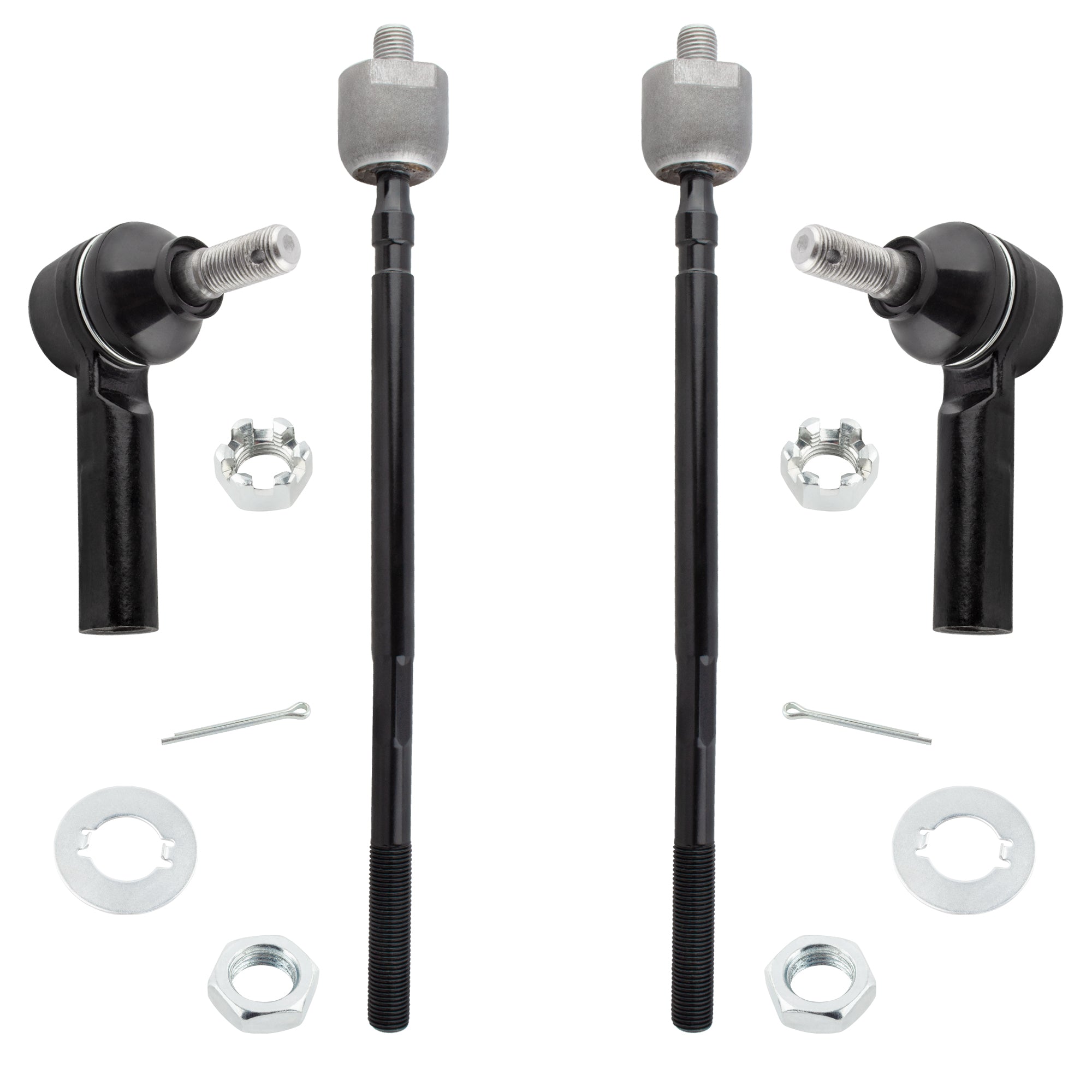 BOXI 4pcs Front Inner and Outer Tie Rod End Links Fit for Geo Prizm 1989 1990 1991 1992