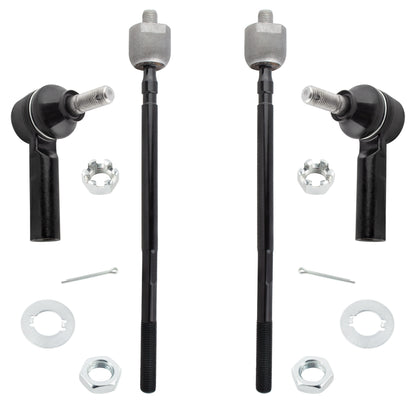 BOXI 4pcs Front Inner and Outer Tie Rod End Links Fit for Geo Prizm 1989 1990 1991 1992