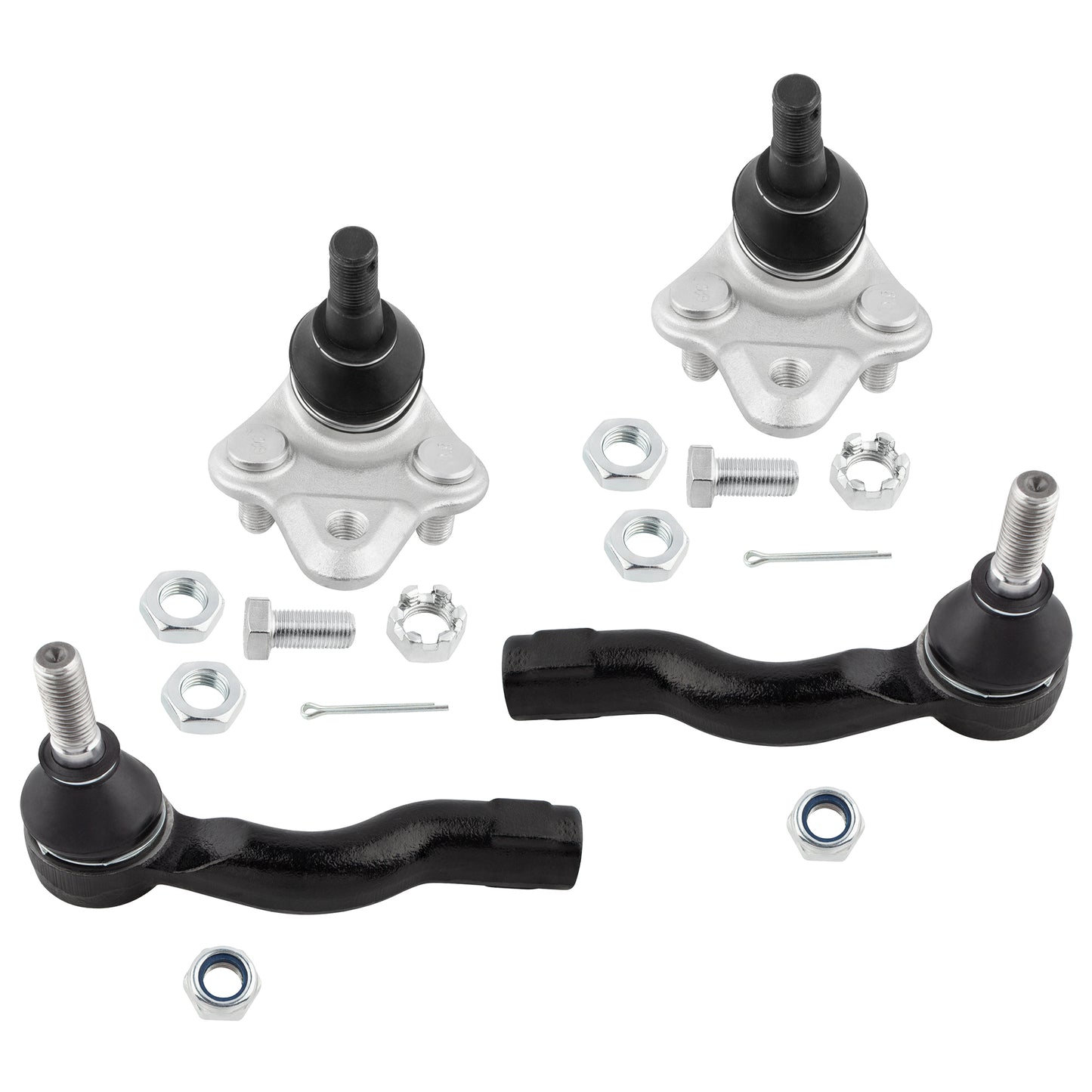 BOXI (Set of 4) Front Lower Ball Joints + Outer Tie Rod Ends Set Fit for Toyota Celica 2000 2001