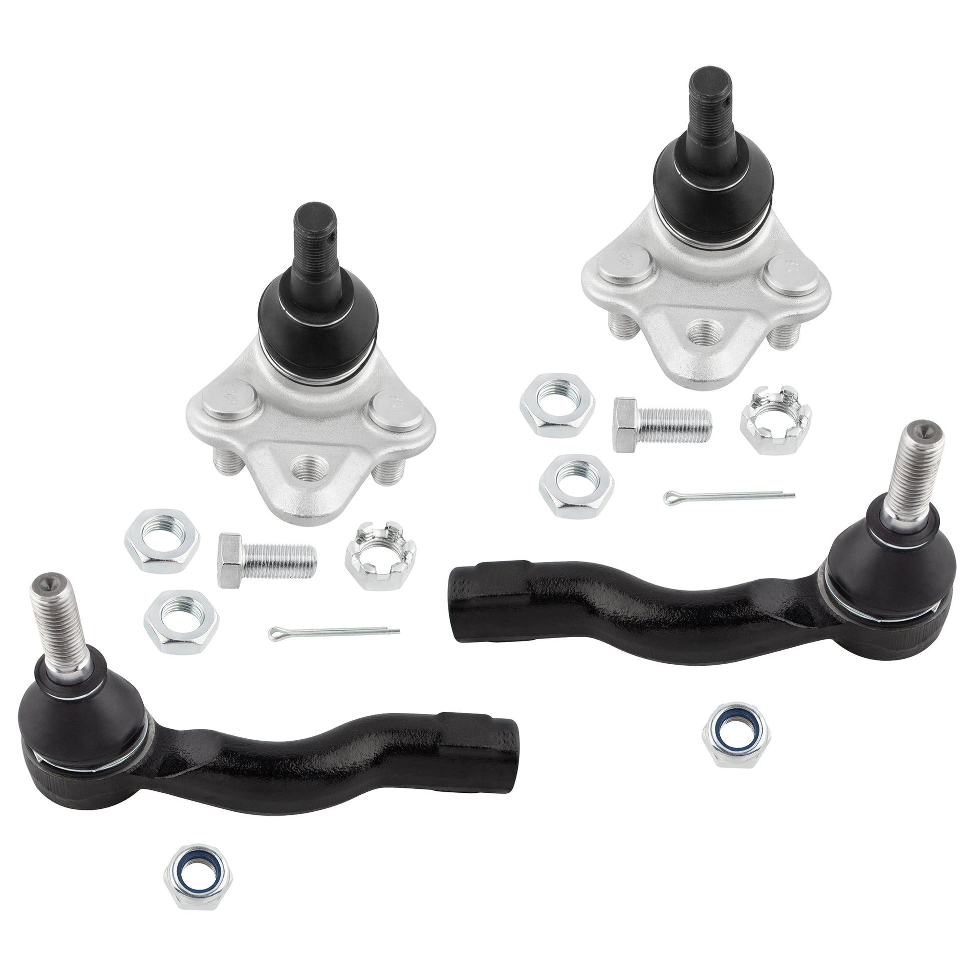 BOXI (Set of 4) Front Lower Ball Joints + Outer Tie Rod Ends Set Fit for Toyota Celica 2000 2001