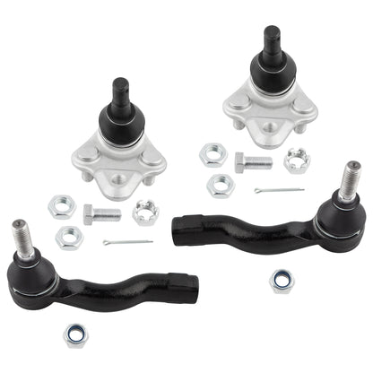 BOXI (Set of 4) Front Lower Ball Joints + Outer Tie Rod Ends Set Fit for Toyota Celica 2000 2001