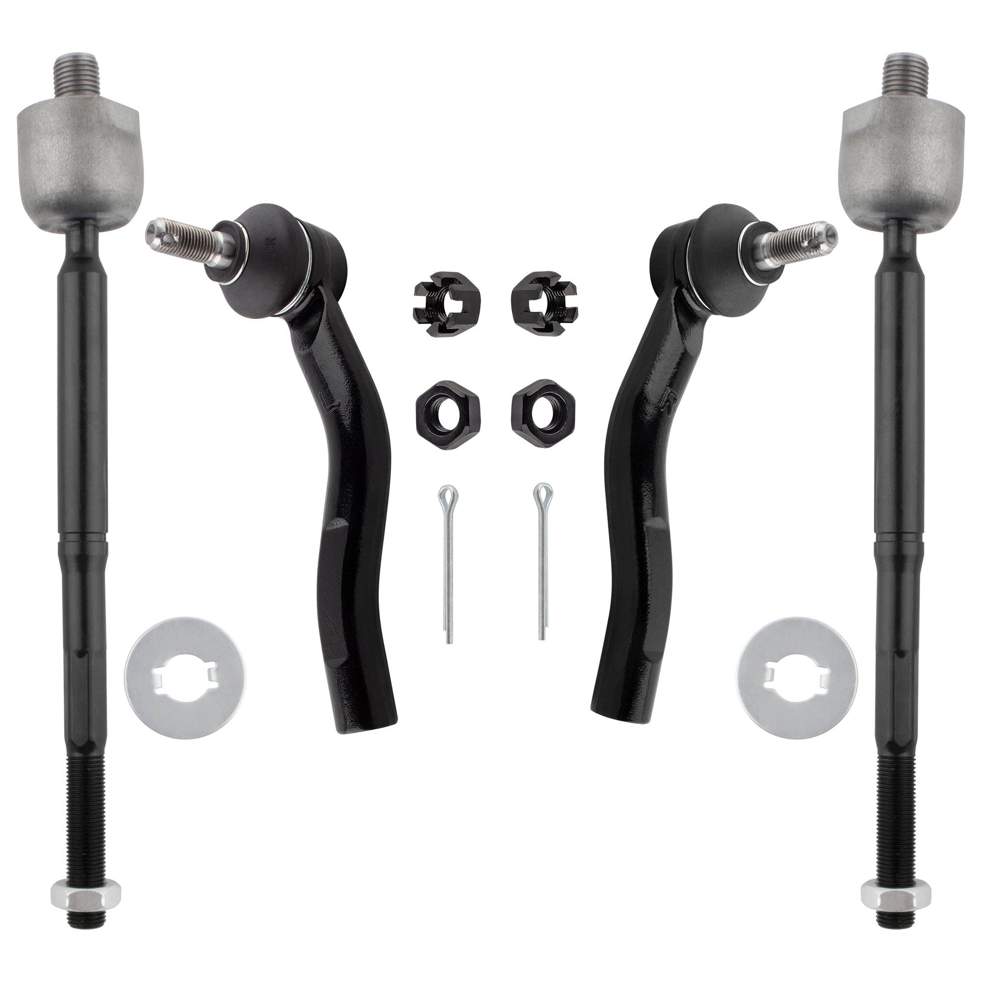 BOXI 4pcs Front Inner and Outer Tie Rods ES3556 ES3555 EV410, Steering tie Rod End for Toyota Echo