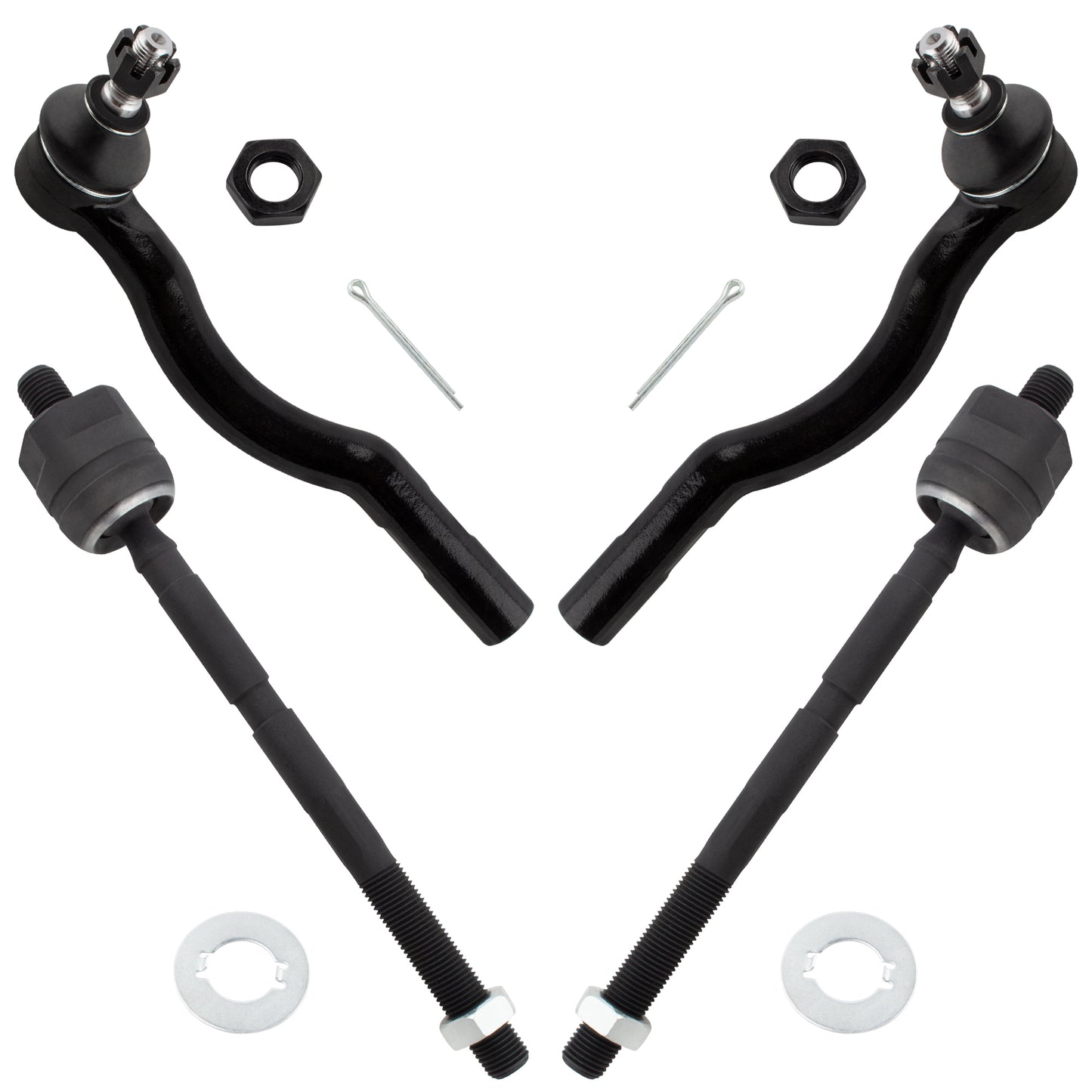 BOXI (Set of 4) Front Inner Outer Tie Rod Ends fit for Toyota Previa 1991 1992 1993 1994 1995 1996