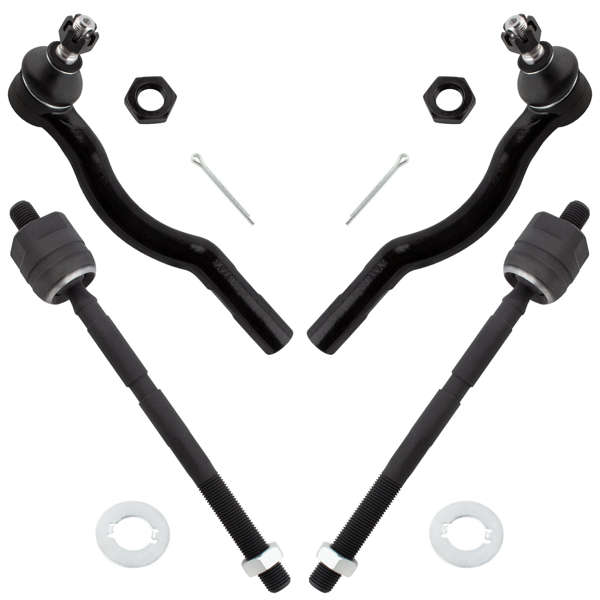 BOXI (Set of 4) Front Inner Outer Tie Rod Ends fit for Toyota Previa 1991 1992 1993 1994 1995 1996