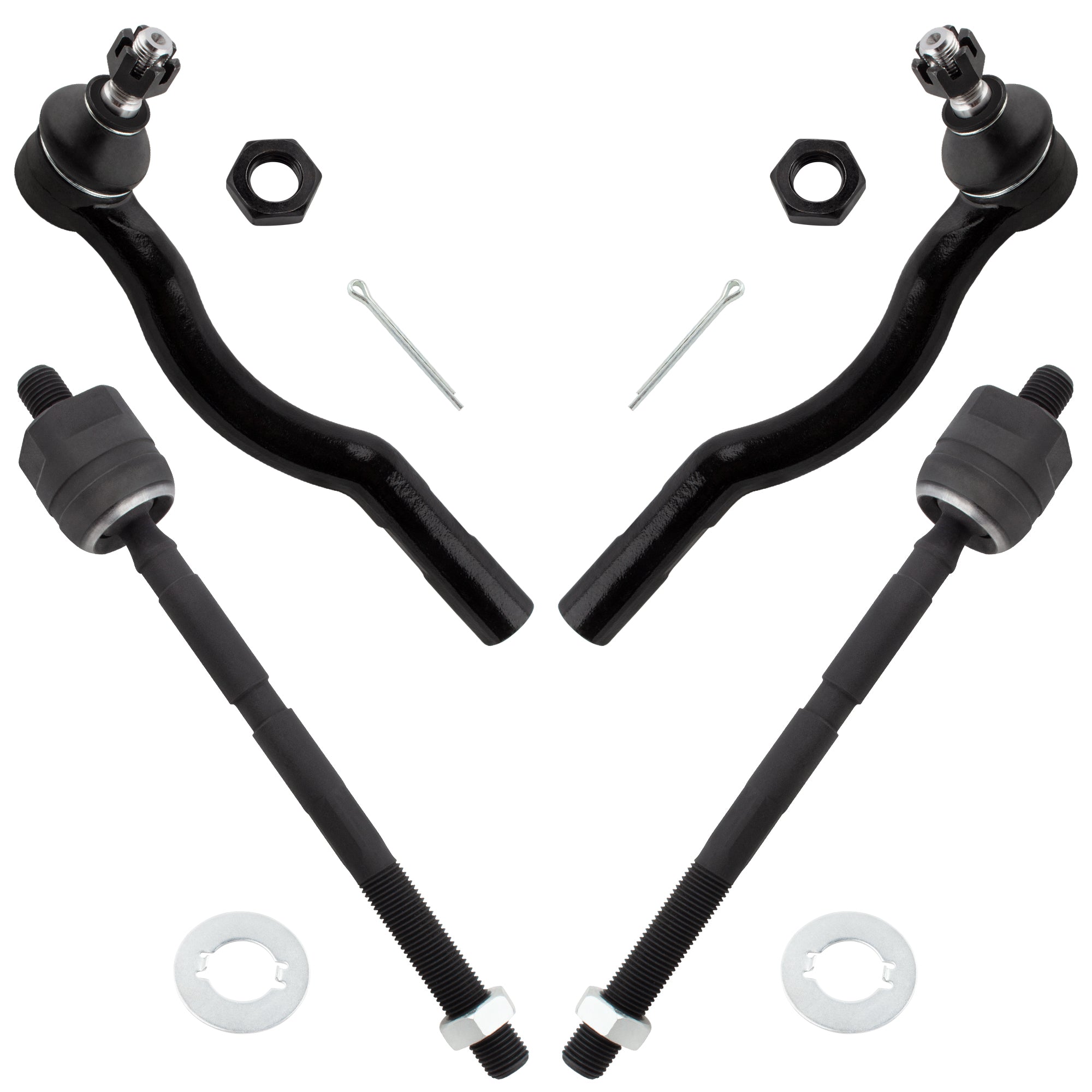 BOXI (Set of 4) Front Inner Outer Tie Rod Ends fit for Toyota Previa 1991 1992 1993 1994 1995 1996