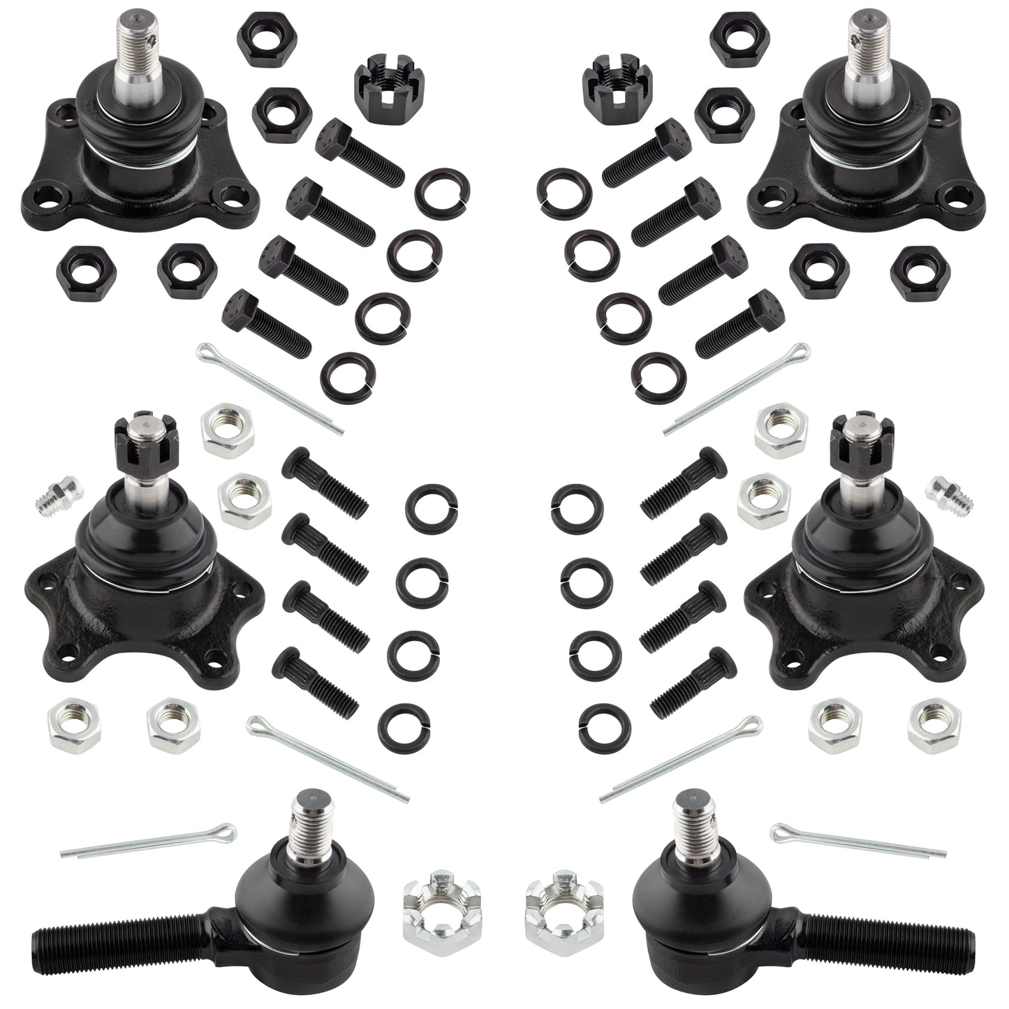 BOXI 6pc K9482 K9519 ES2376 Front Upper Lower Ball Joints and Outer Tie Rod End Kit for Toyota
