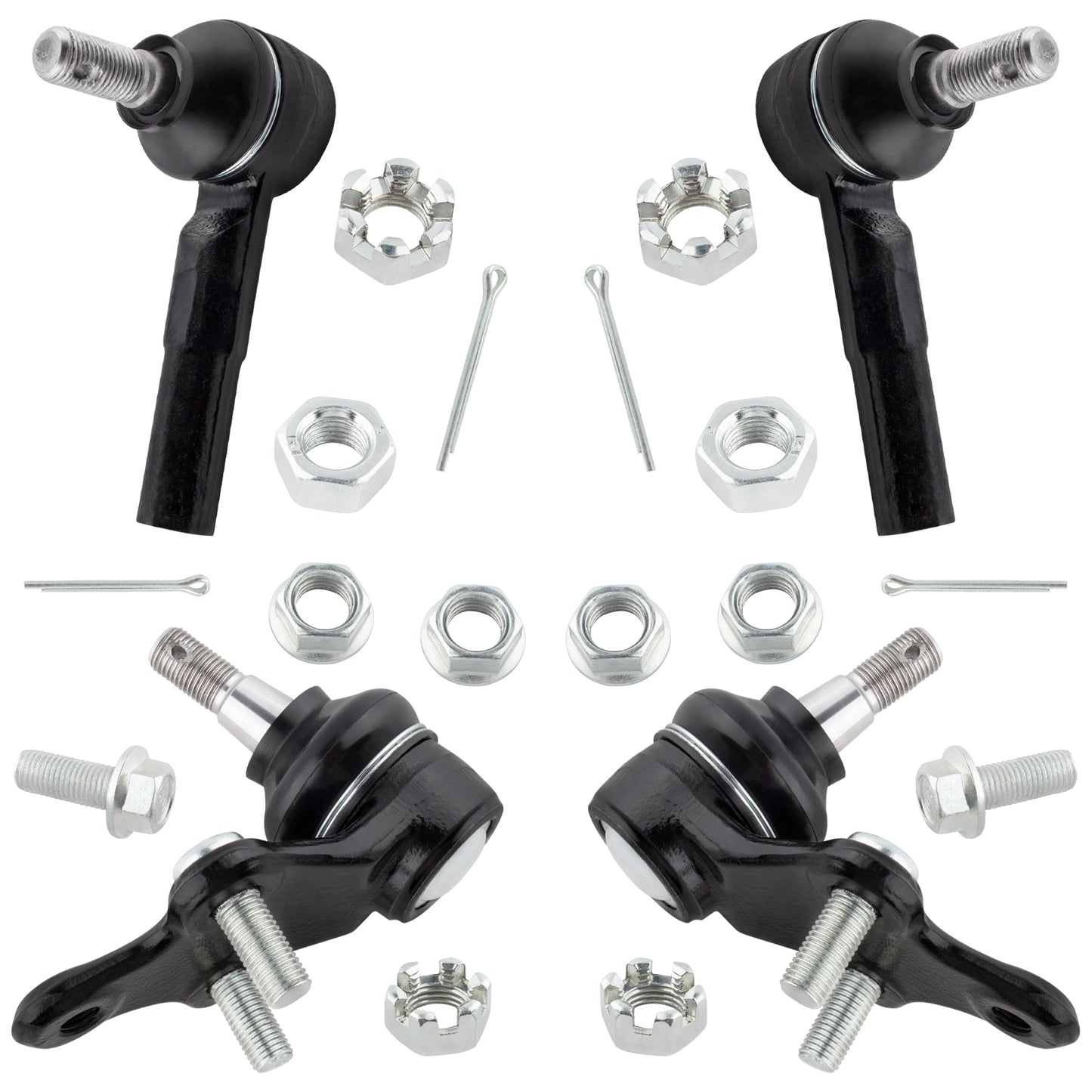 BOXI 4pcs Front Lower Ball joints Outer Tie Rods Fit for Toyota Paseo 1992 1993 1994 1995 1996 1997