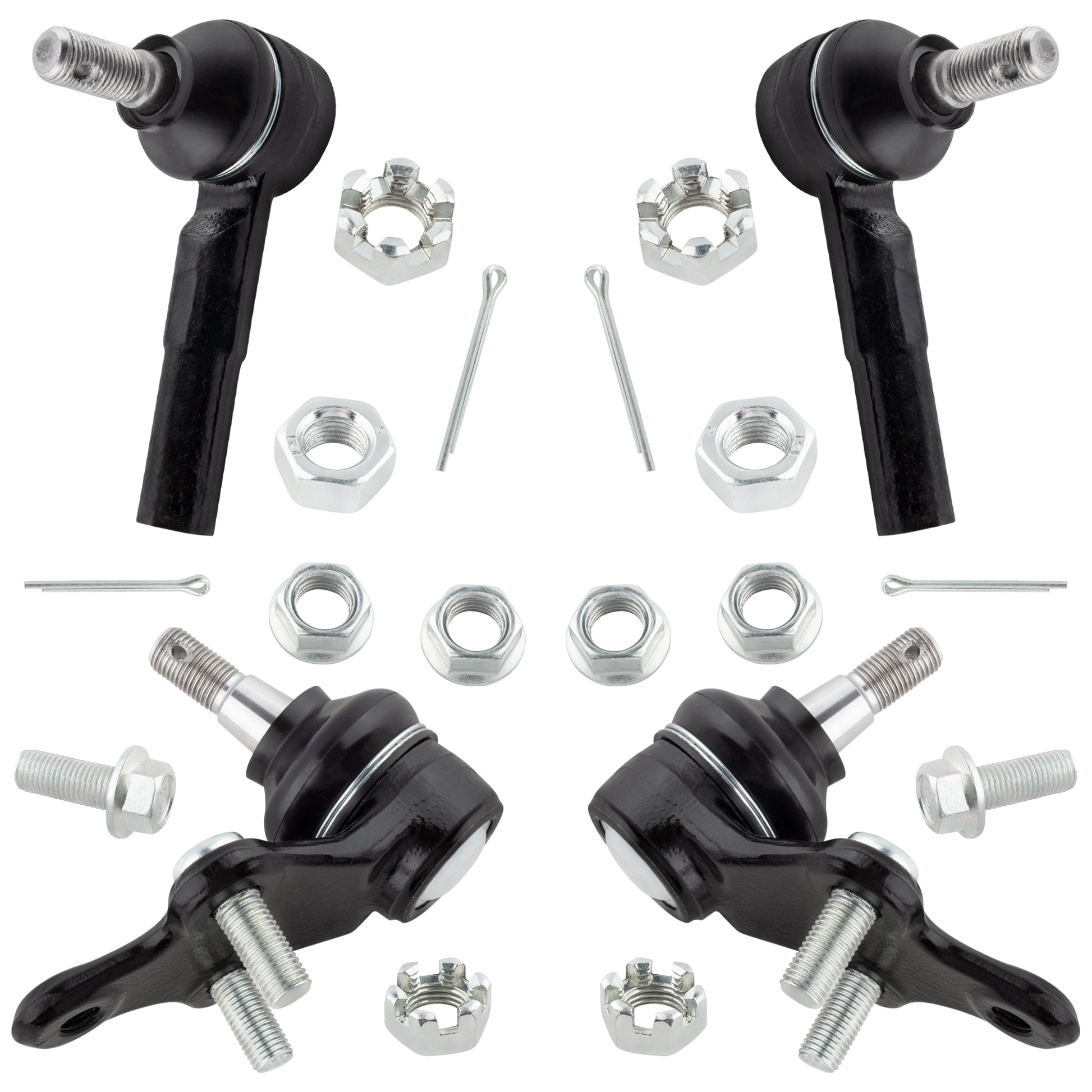 BOXI 4pcs Front Lower Ball joints Outer Tie Rods Fit for Toyota Paseo 1992 1993 1994 1995 1996 1997