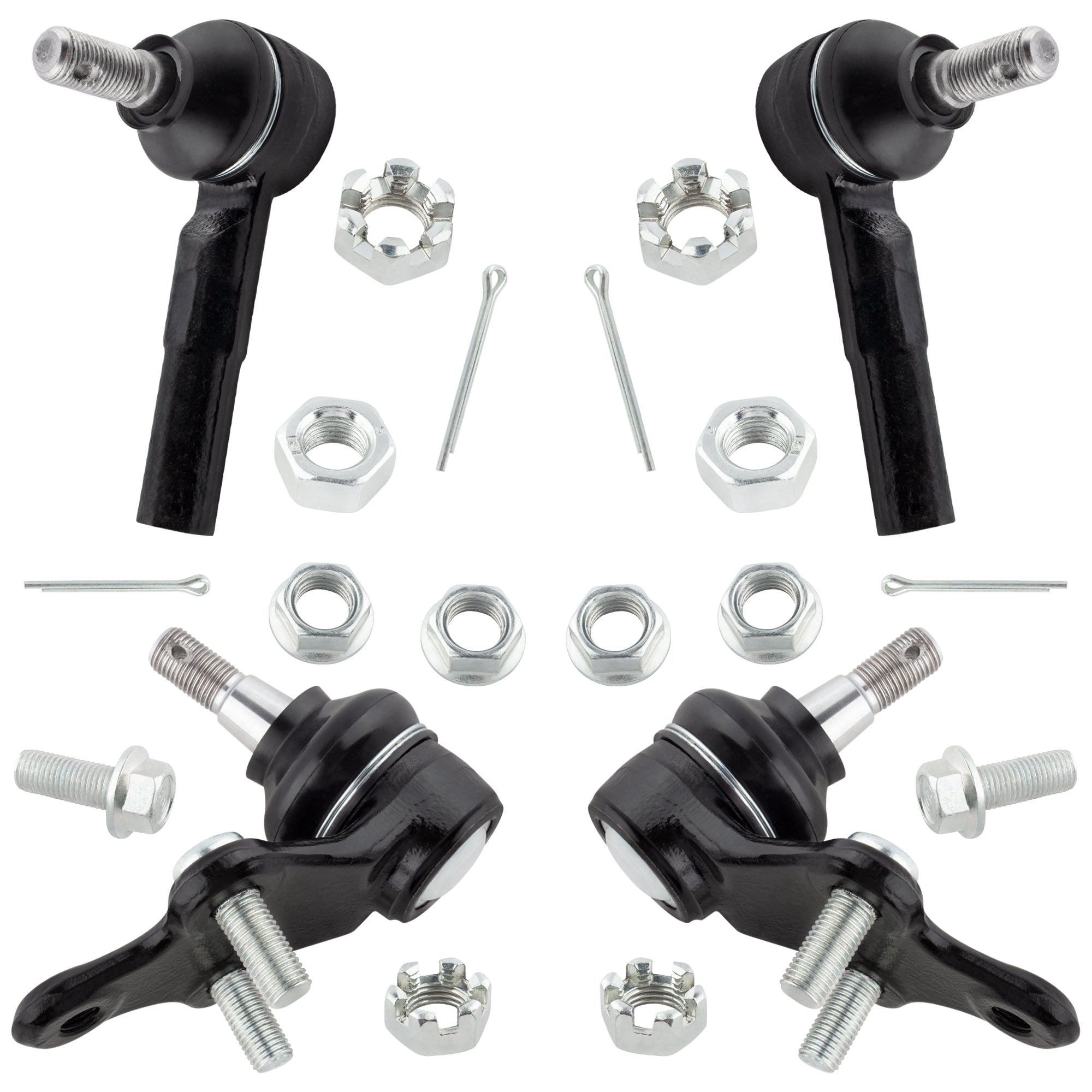 BOXI 4pcs Front Lower Ball joints Outer Tie Rods Fit for Toyota Paseo 1992 1993 1994 1995 1996 1997