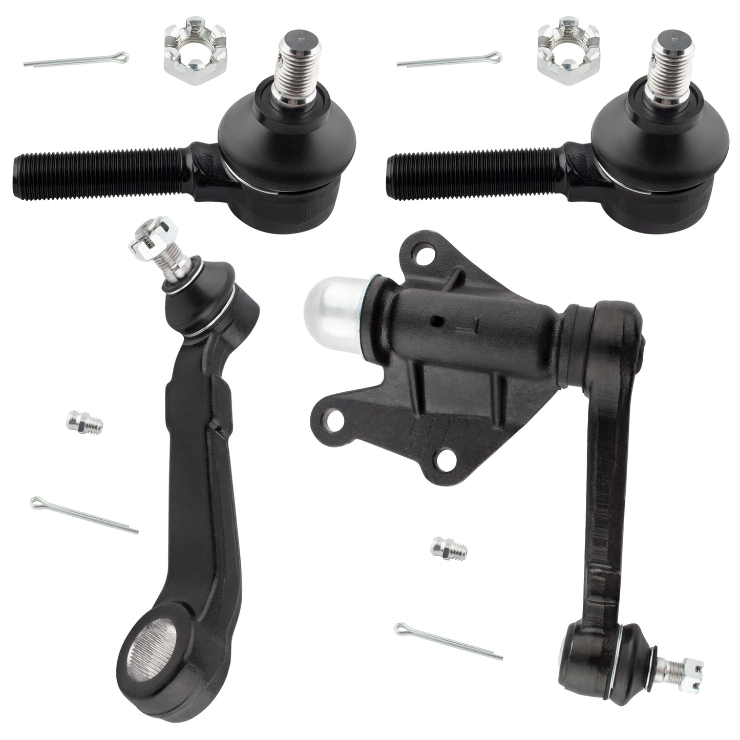 BOXI (Set of 4) Front Outer Tie Rod End + Pitman Arm + Idler Arm fit for Toyota 4Runner 1991