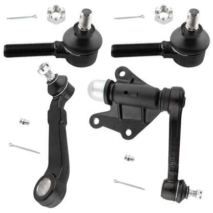 BOXI (Set of 4) Front Outer Tie Rod End + Pitman Arm + Idler Arm fit for Toyota 4Runner 1991