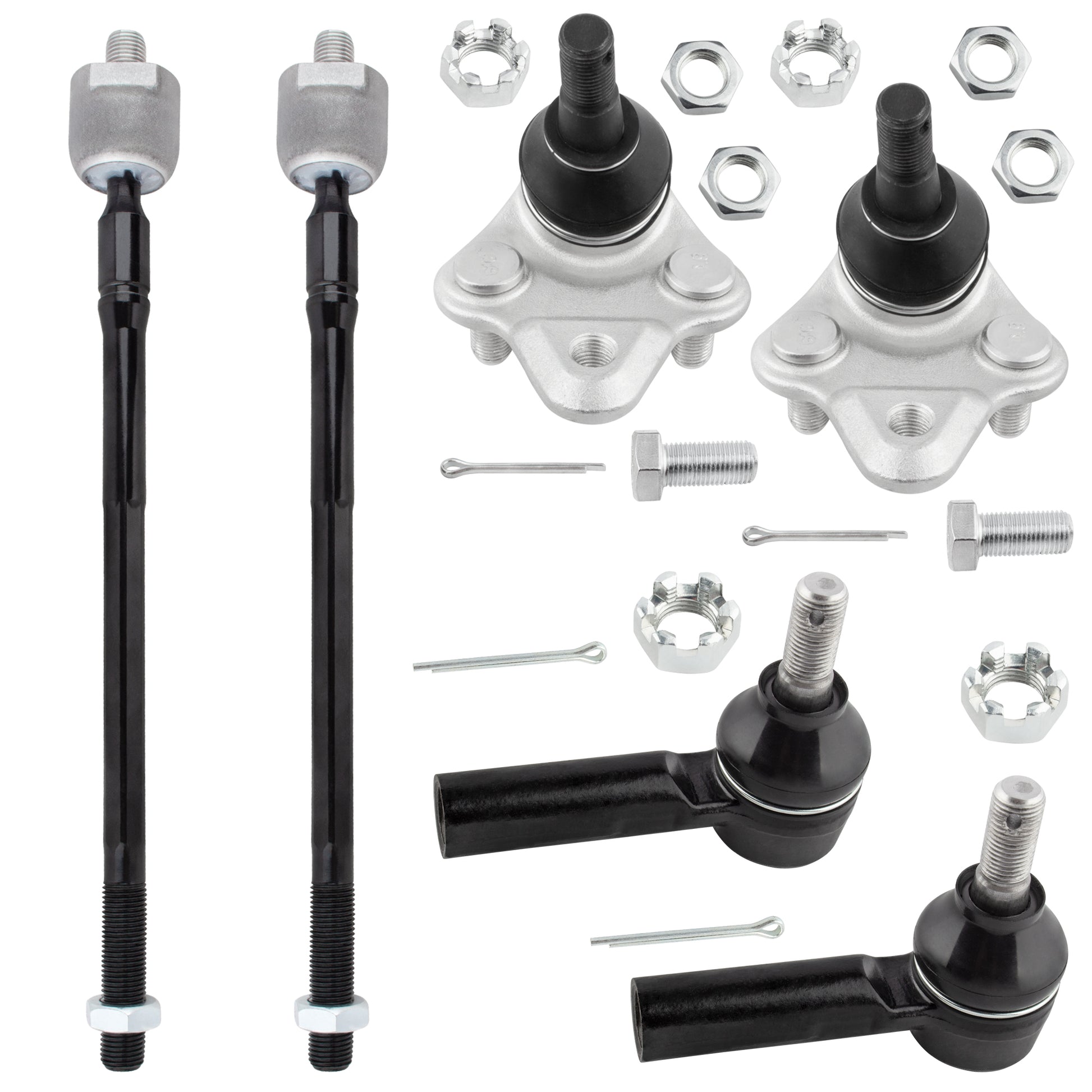 BOXI 6pcs Suspension Kit Front Inner Outer Tie Rod End Lower Ball Joints Fit 1996-2002 For Toyota