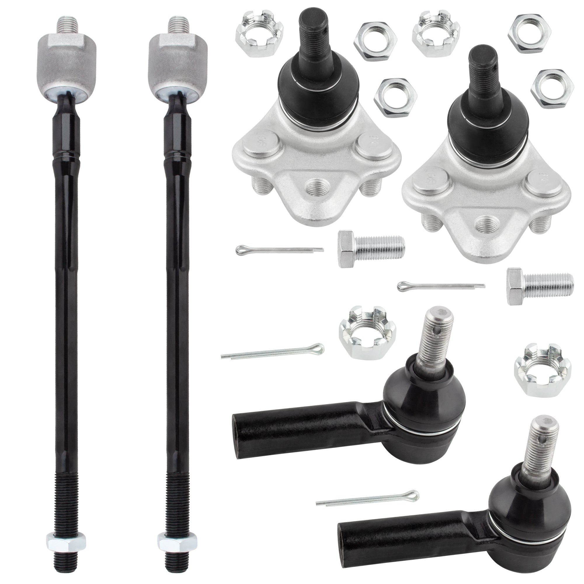 BOXI 6pcs Suspension Kit Front Inner Outer Tie Rod End Lower Ball Joints Fit 1996-2002 For Toyota