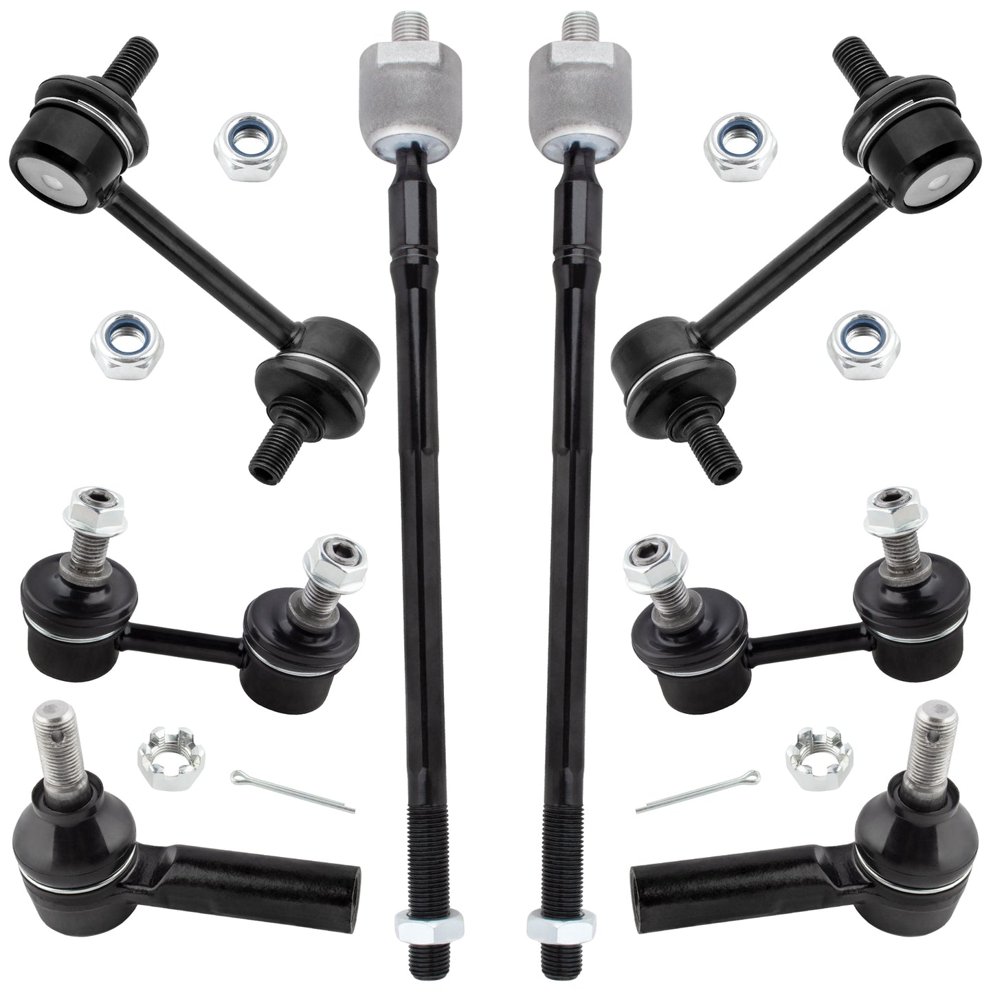 BOXI 8pcs Suspension Kit Front Rear Sway Bar Link Outer Inner Tie Rod Ends Fit 1993-2002 For Toyota