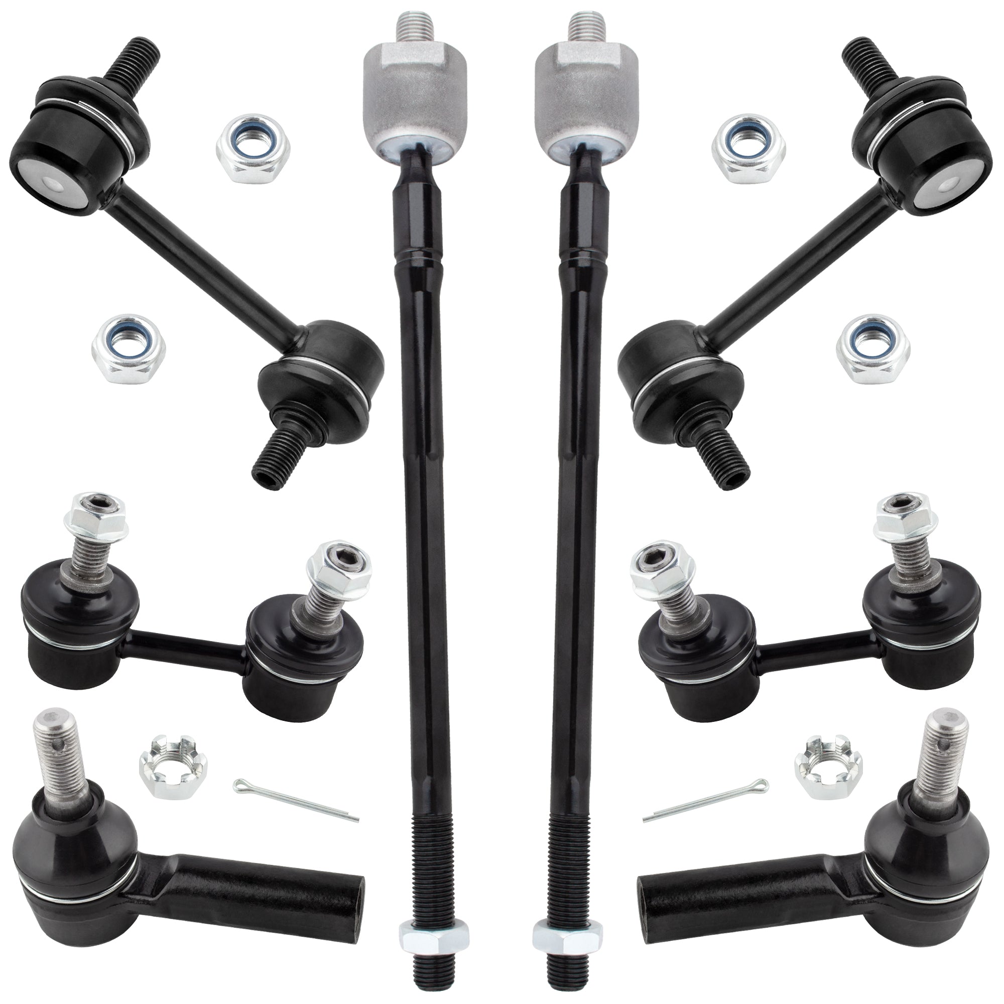 BOXI 8pcs Suspension Kit Front Rear Sway Bar Link Outer Inner Tie Rod Ends Fit 1993-2002 For Toyota